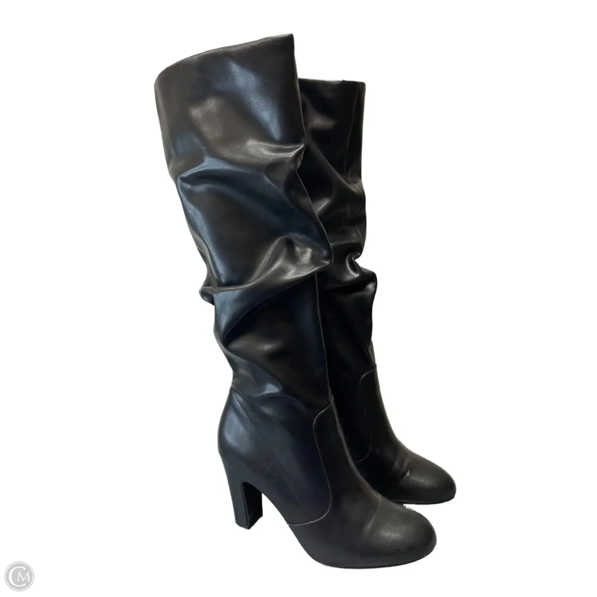 Step Up Style Fashion Statement Boots Boots Knee Heels By Kelly And Katie In Black, Size: 9