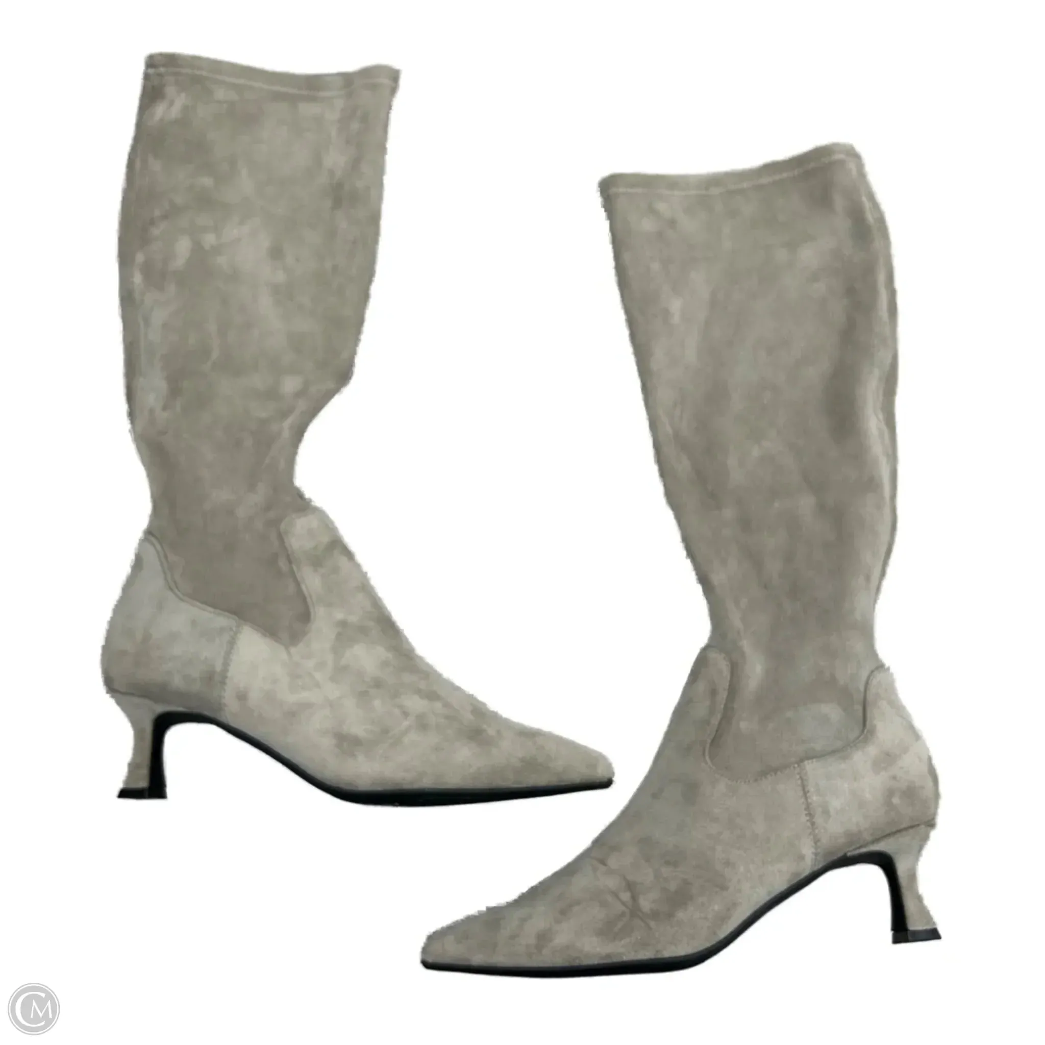 Perfect Footwear Look waterproof Boots Knee Heels By Kenneth Cole Reaction In Grey, Size: 8