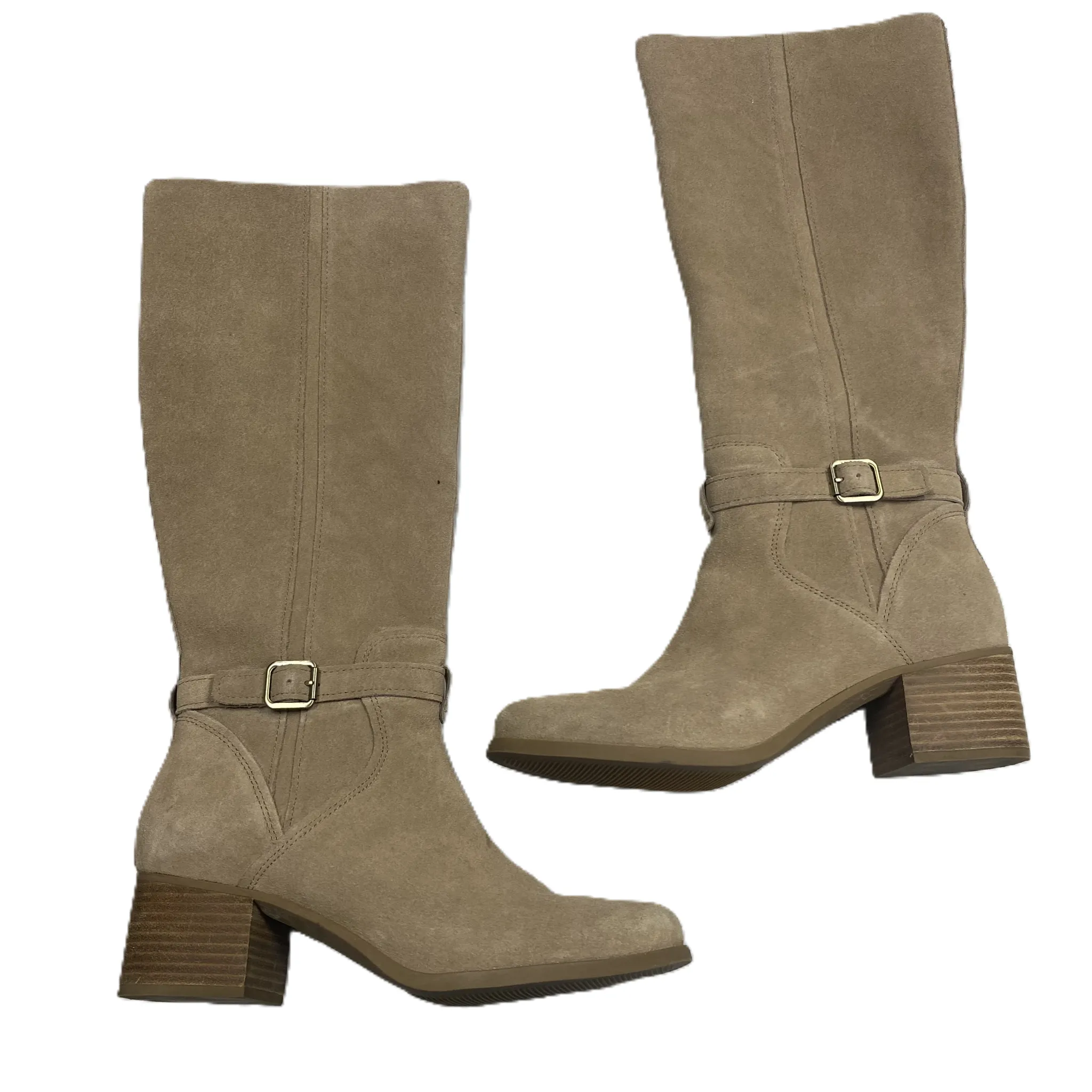 Cushioned Fashion at its Best Boots Knee Heels By Koolaburra By Ugg In Tan, Size: 9.5