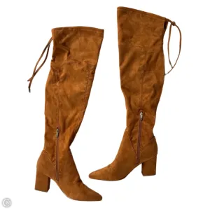 Go-Anywhere Boots Boots Knee Heels By Marc Fisher In Tan, Size: 8