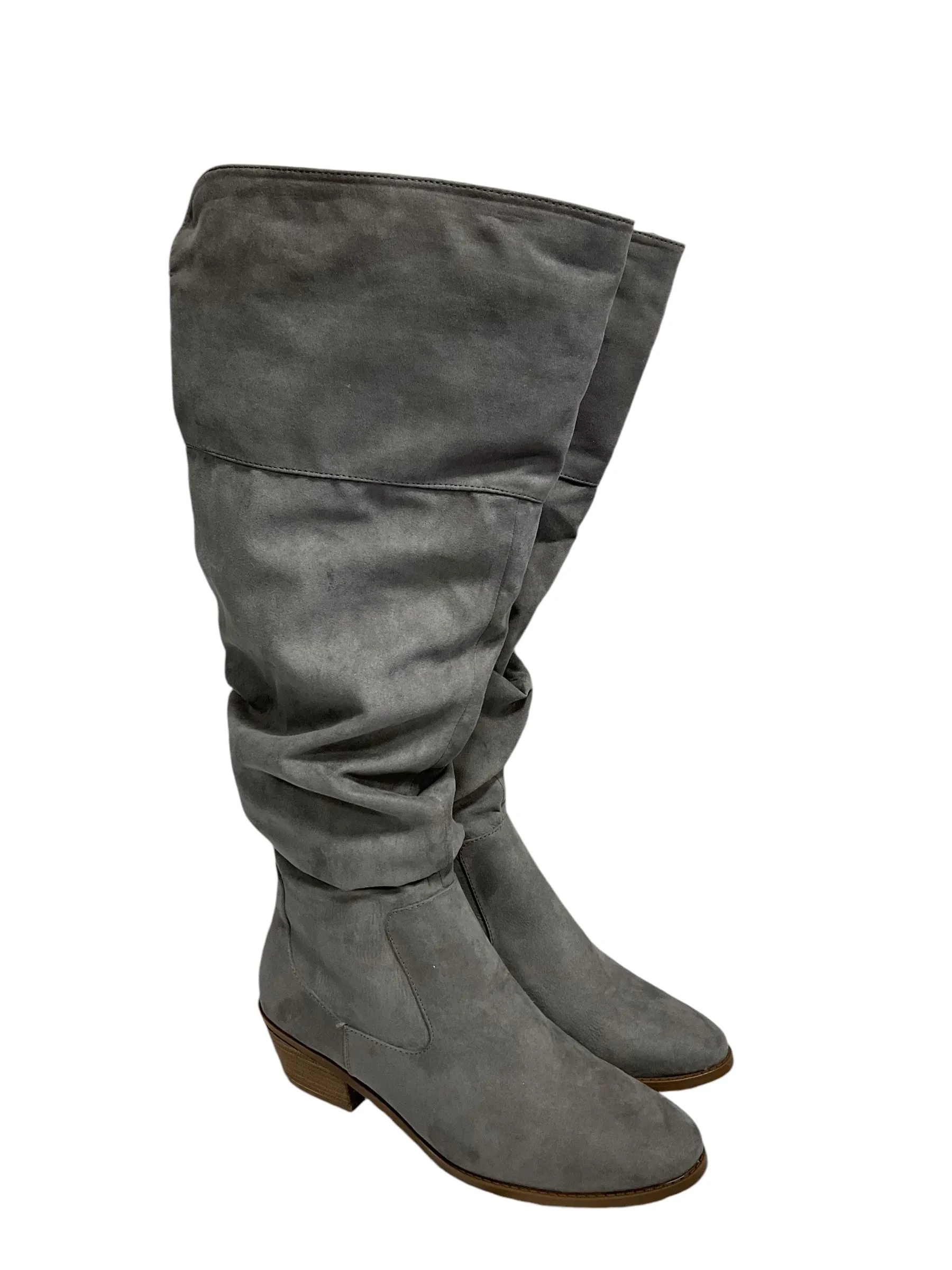 Boots Knee Heels By Maurices In Grey, Size: 12 Spring Ready