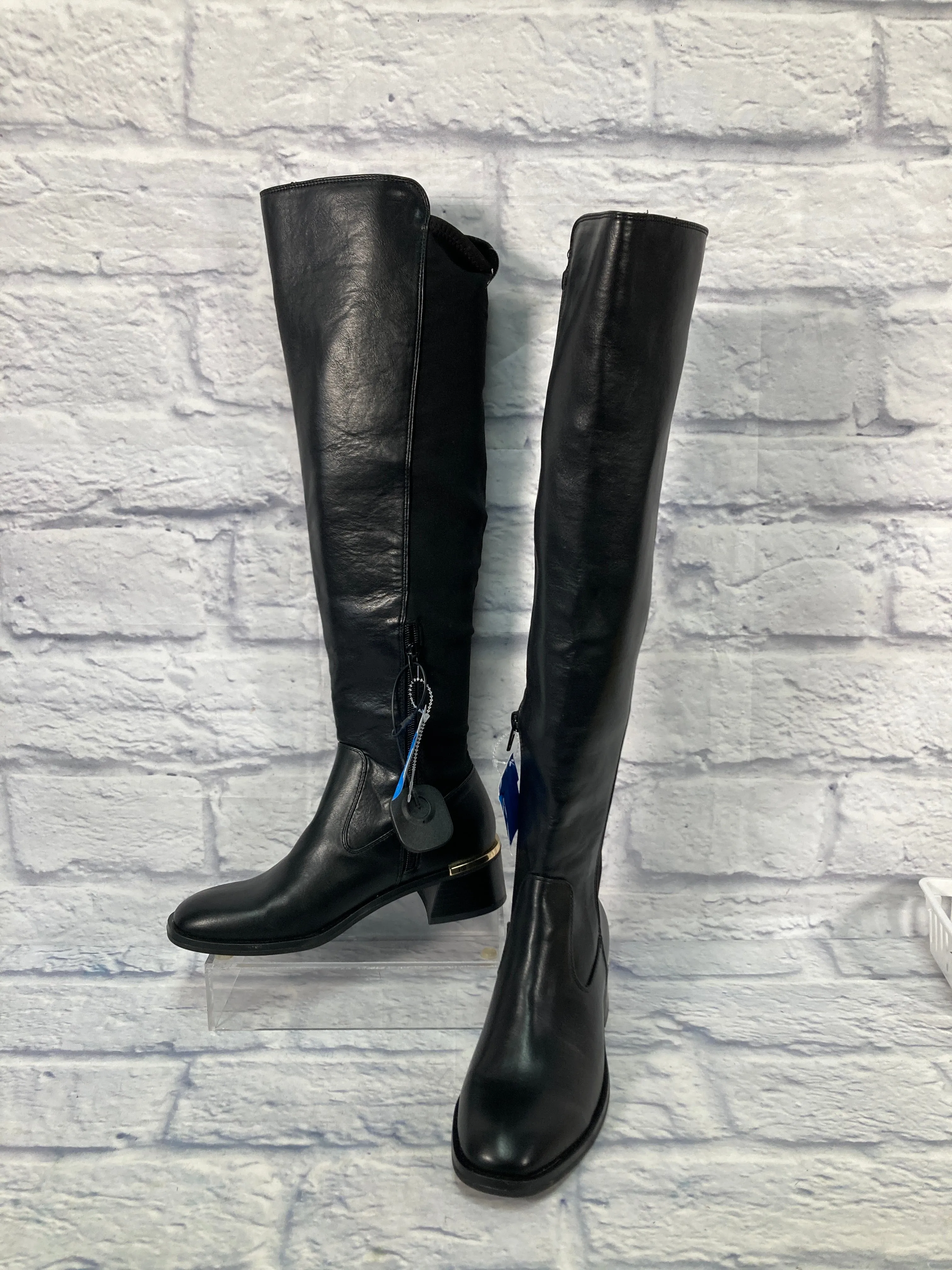Winter Vibe Trendy Style Boots Knee Heels By Unisa In Black, Size: 6