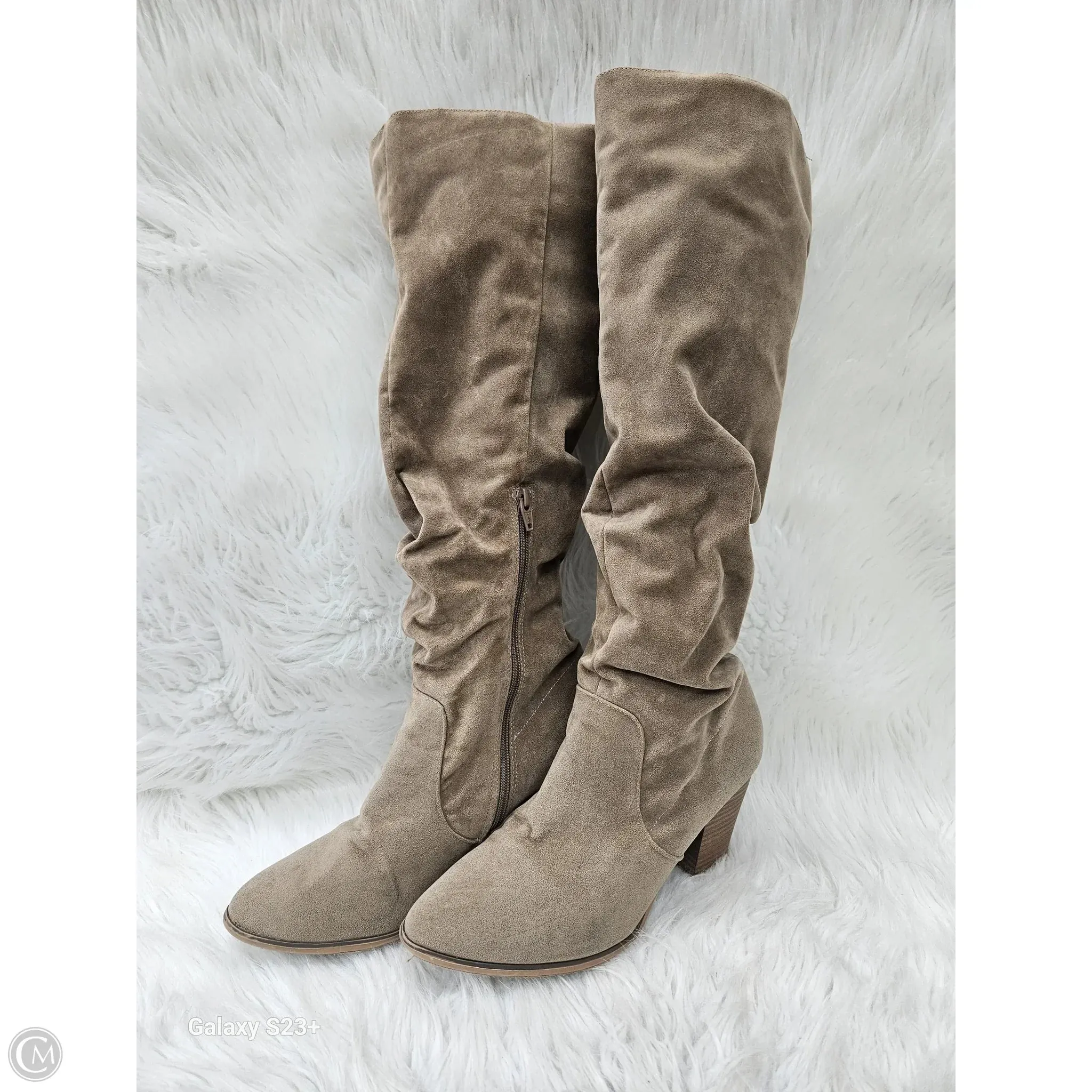 Timeless Design Fashion Revolution Boots Knee Heels By Universal Thread In Taupe, Size: 11