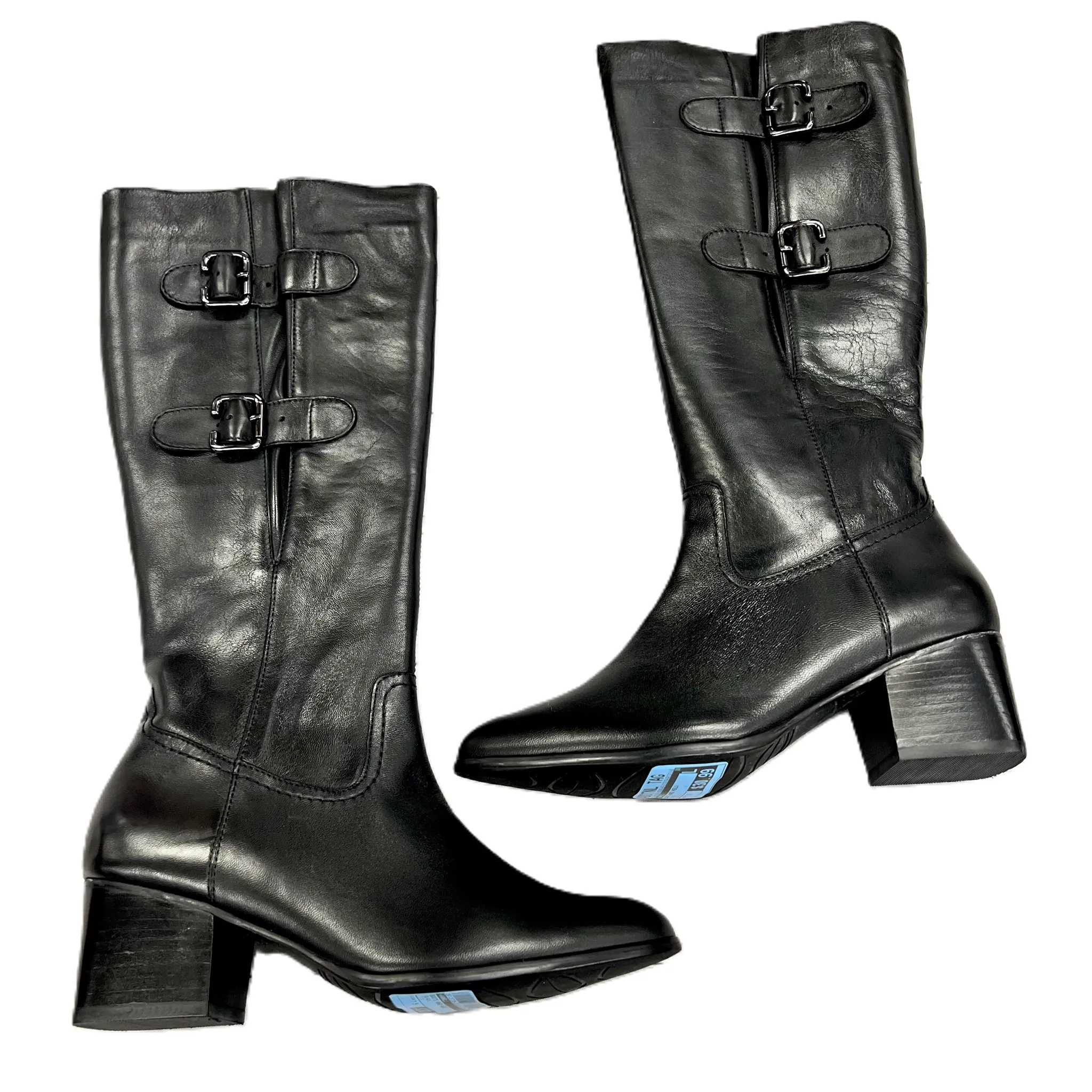 Versatile Look Edgy style Boots Knee Heels By Vaneli In Black, Size: 7.5