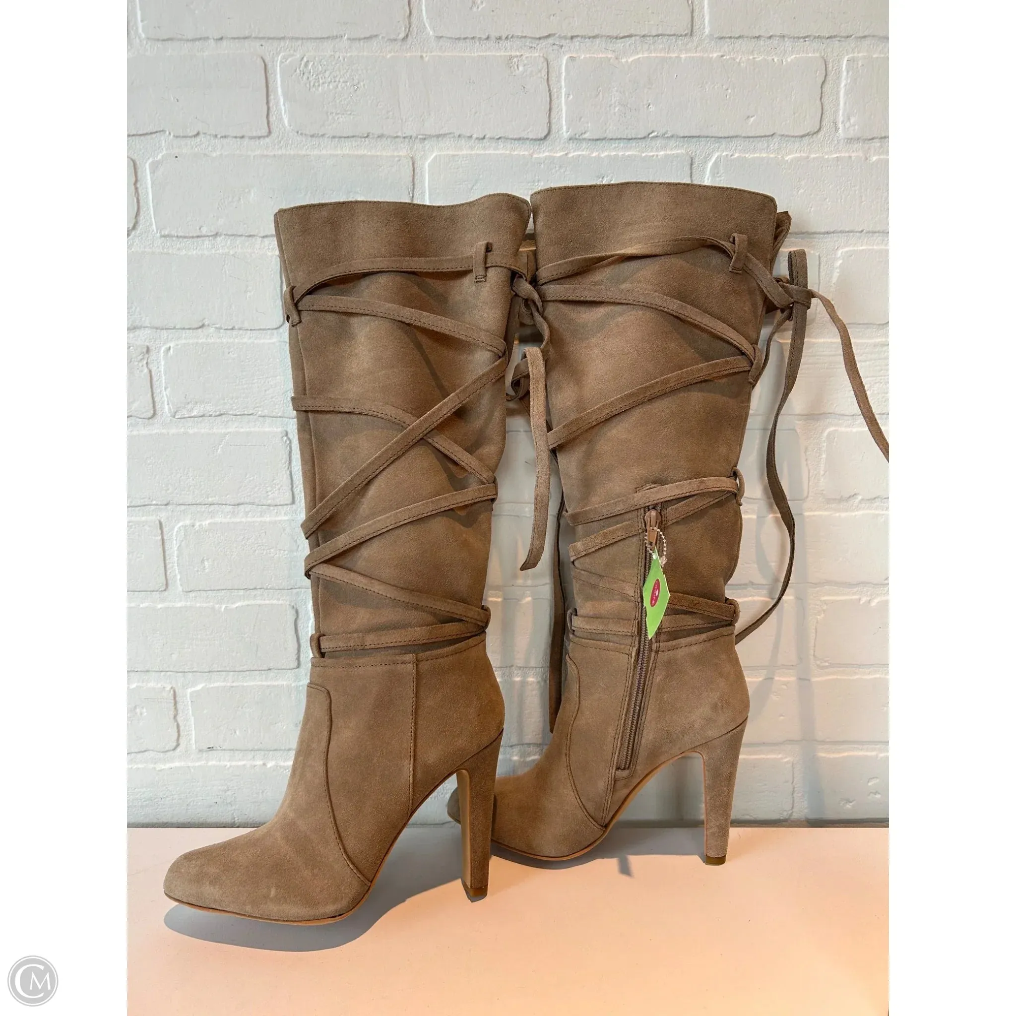 Boots Knee Heels By Vince Camuto In Tan, Size: 8 Chic Layering Cozy Fashion