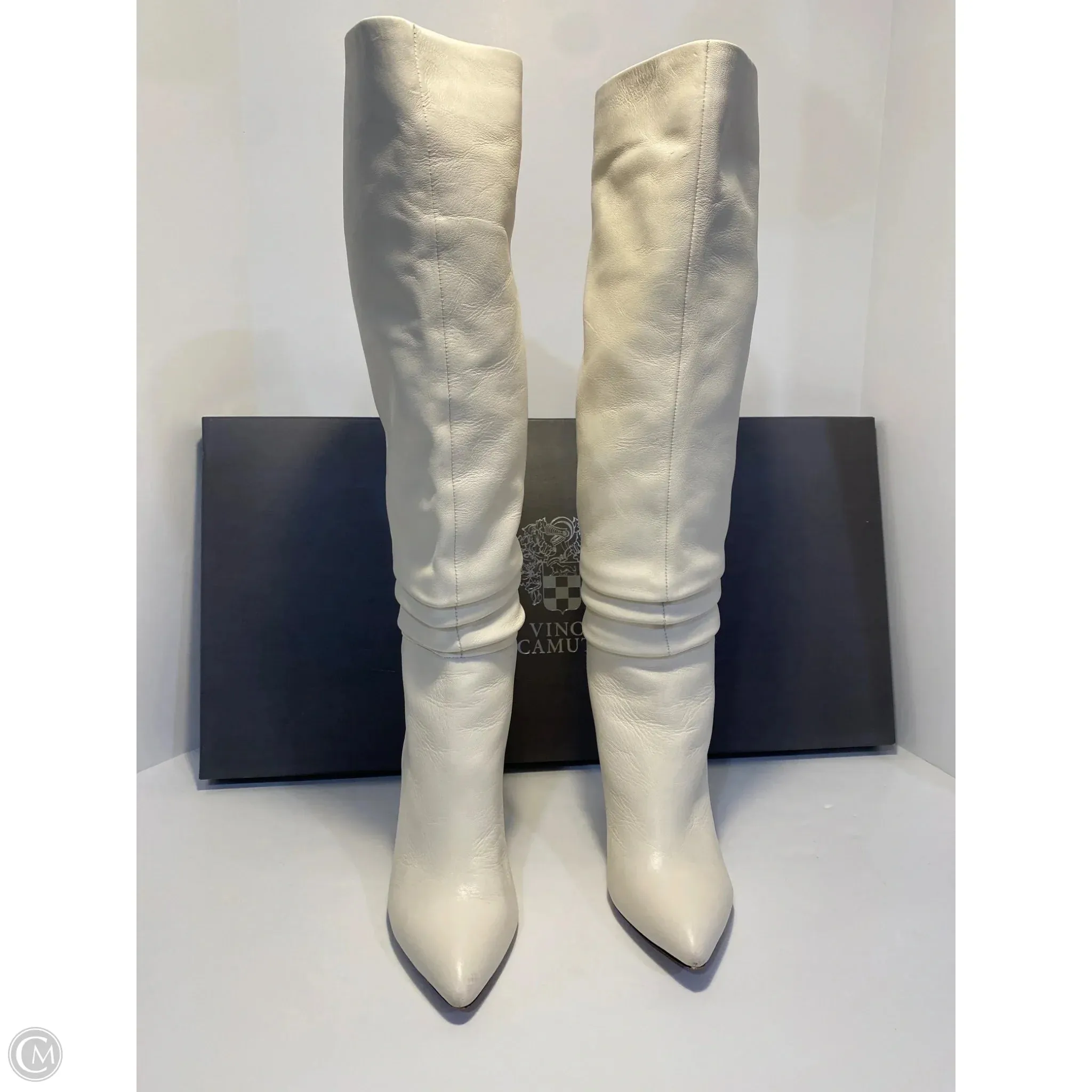 Cozy And Stylish Boots Knee Heels By Vince Camuto In White, Size: 8.5