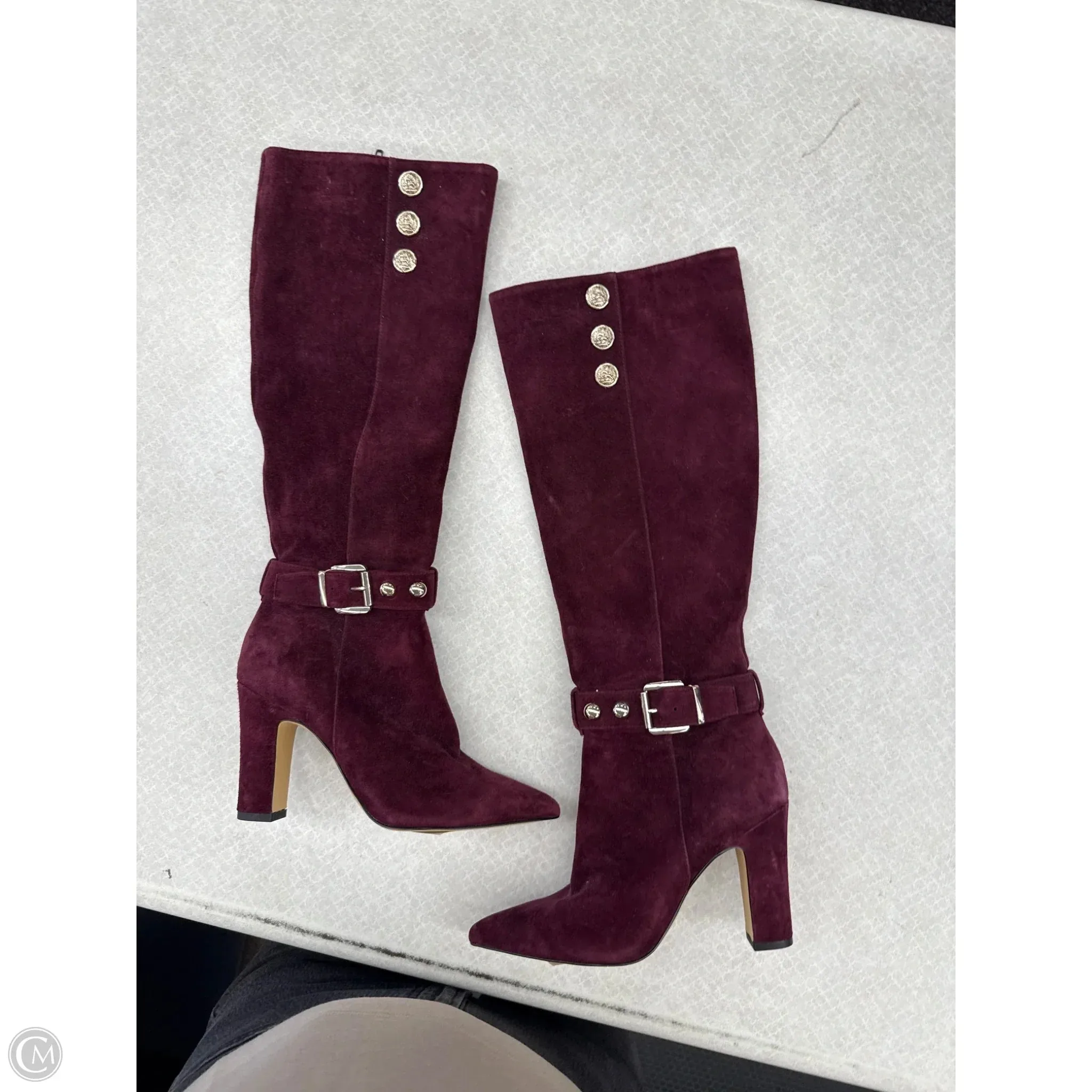 Smart Look Boots Knee Heels By White House Black Market In Maroon, Size: 6