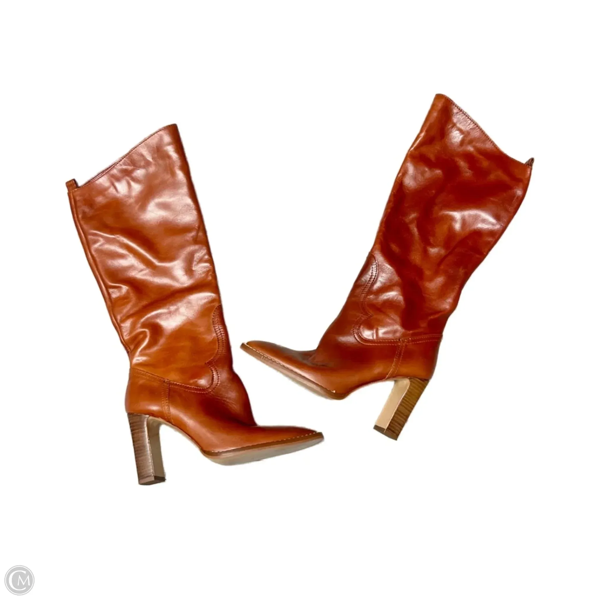 Cozy Fit Instant Fashion Boots Knee Heels By Zara In Brown, Size: 7.5