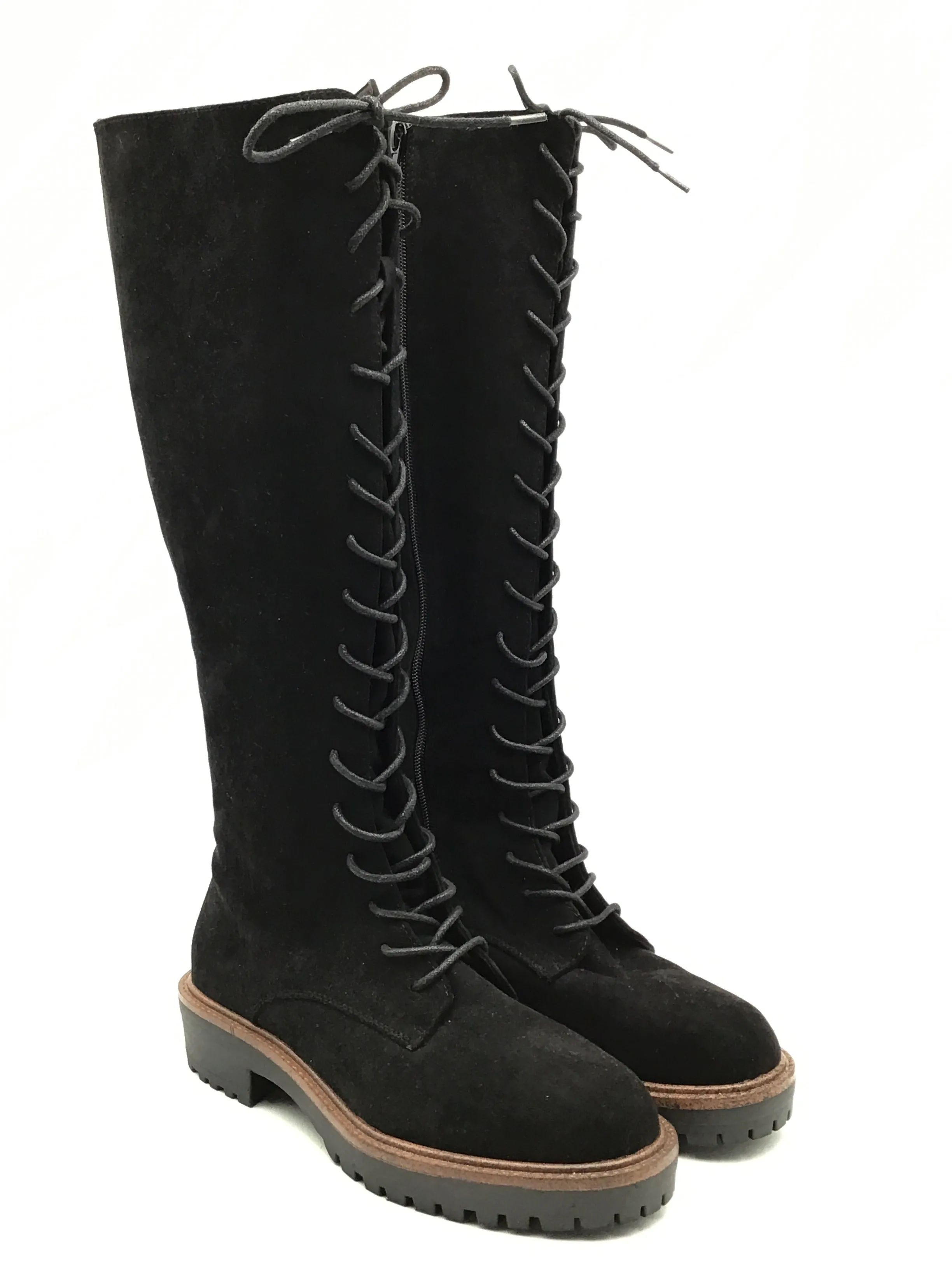 Boots Mid-calf Flats By Asos In Black, Size: 7 Relaxed Day Office Look