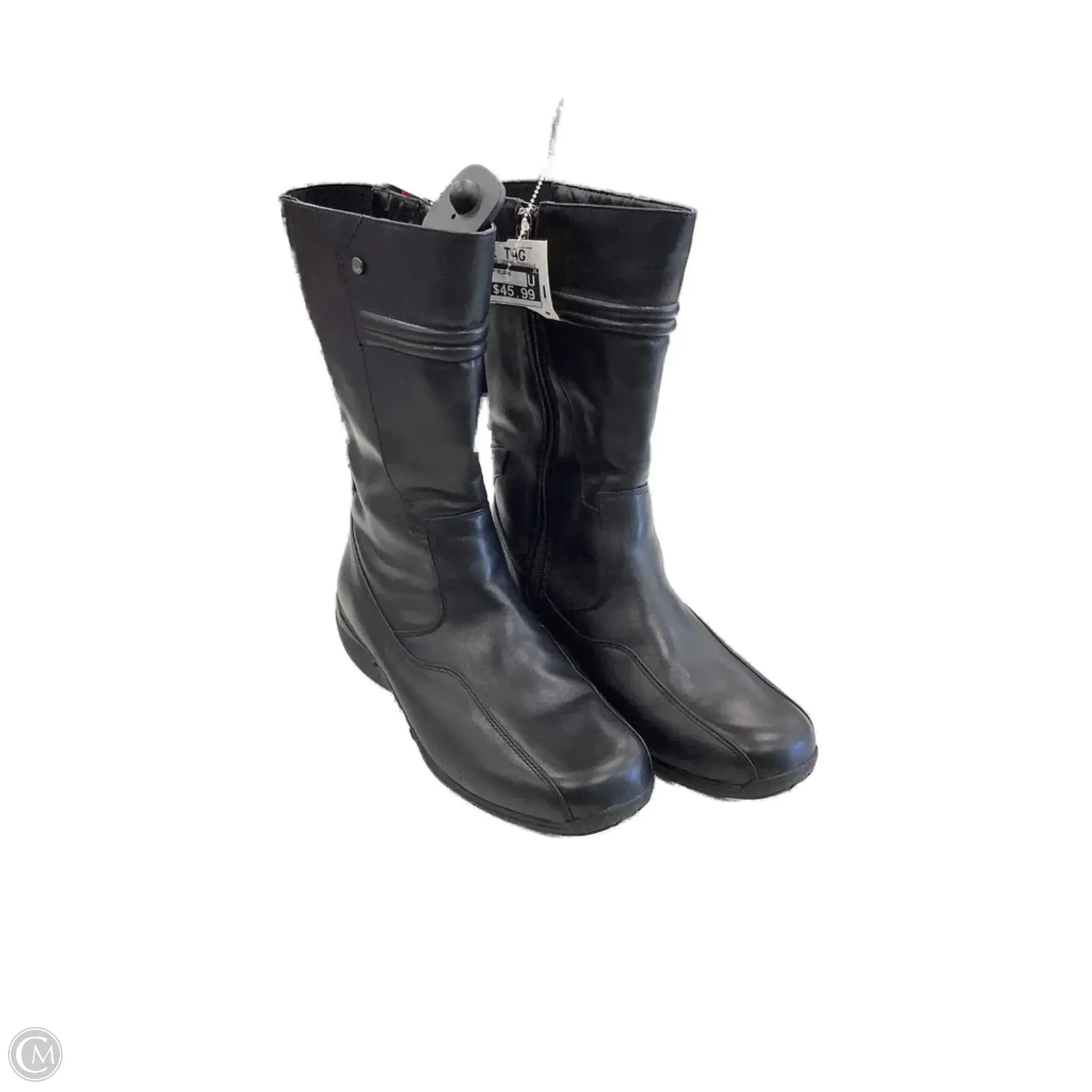 Stylish Boot Travel Fit Boots Mid-calf Flats By Blondo In Black, Size: 9