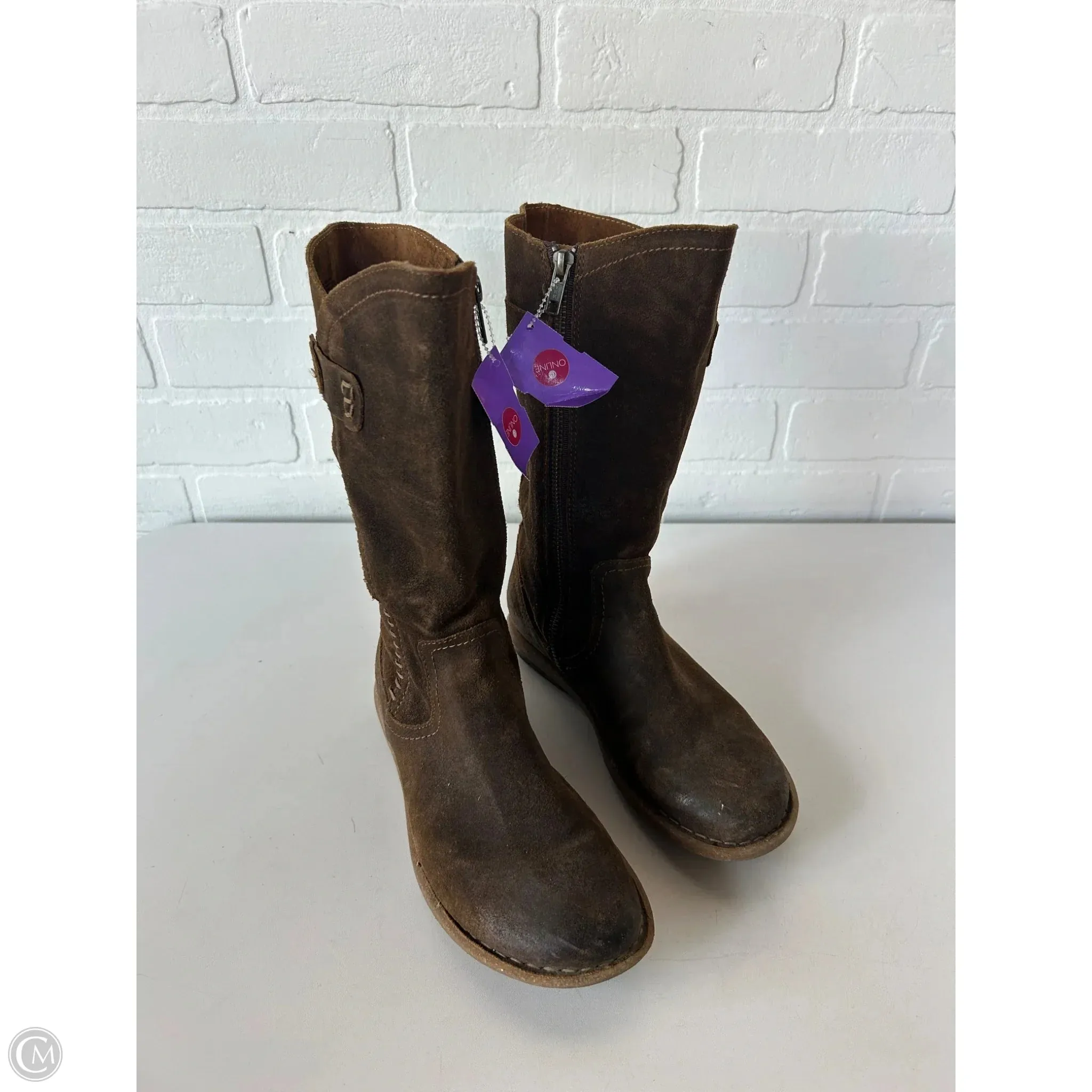 Boots Mid-calf Flats By Born In Brown, Size: 6 Practical Walk