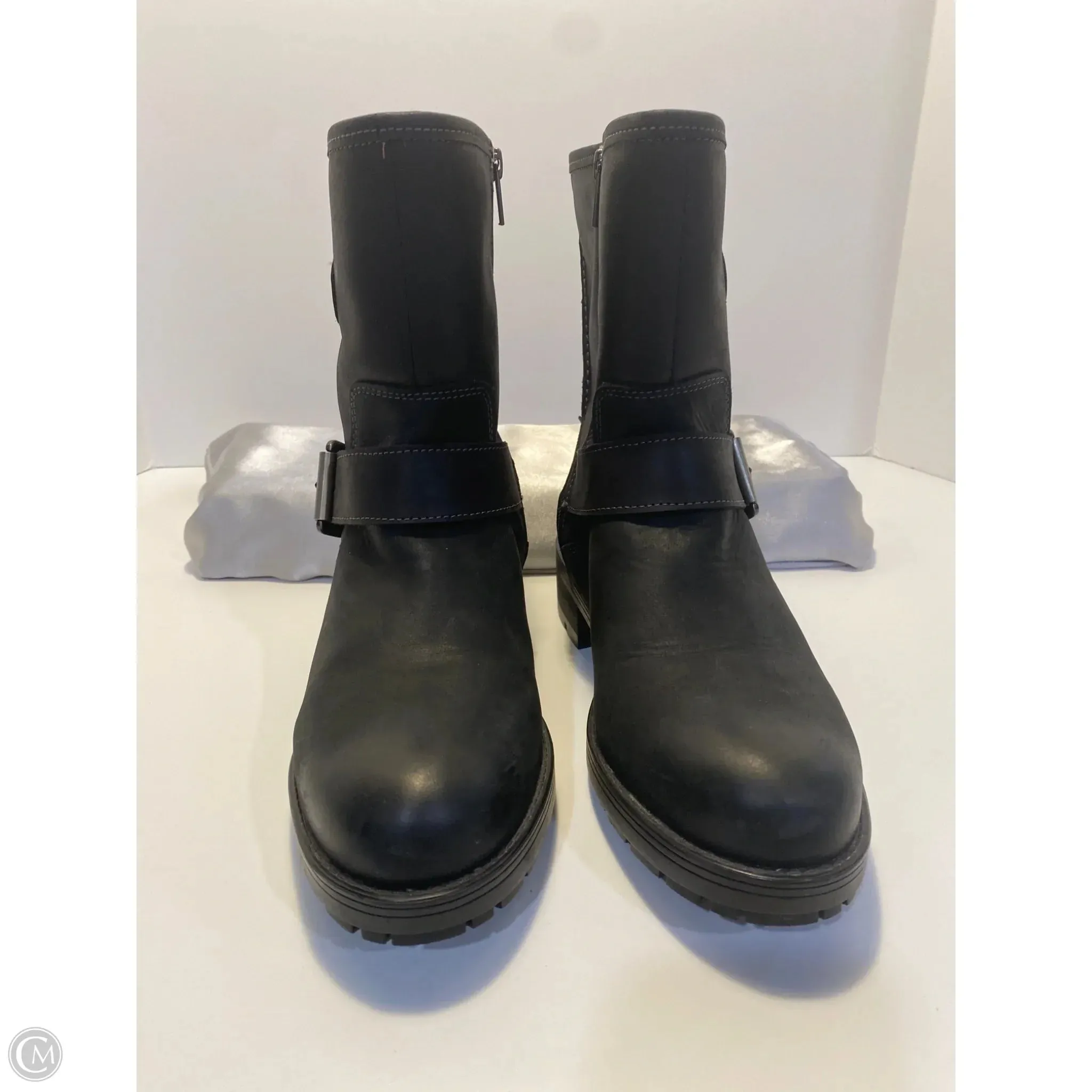 Boots Mid-calf Flats By Clarks In Black, Size: 9.5 Travel Essential