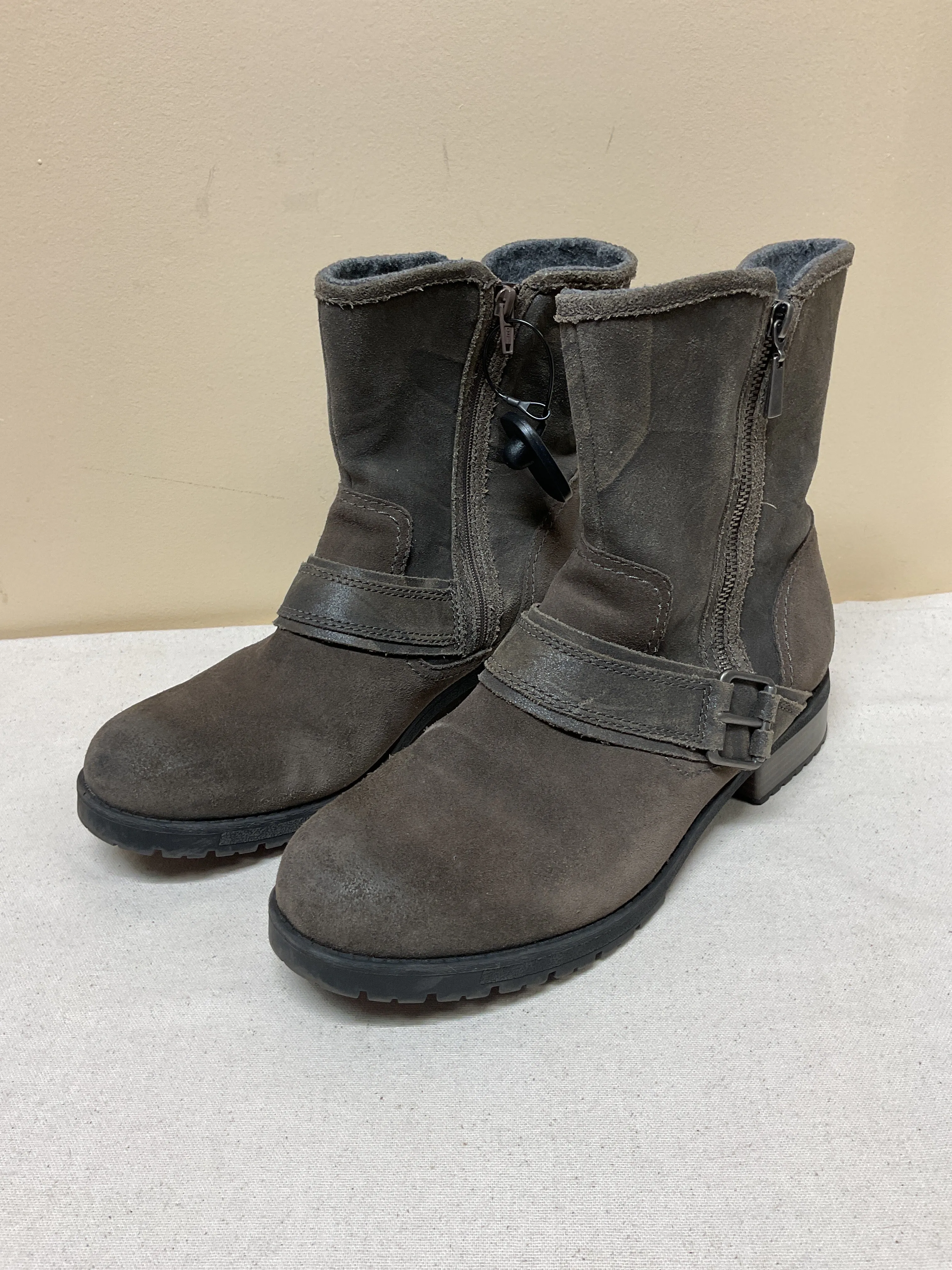 All-Purpose Step Neutral palette Boots Mid-Calf Flats By Clarks In Brown, Size:11