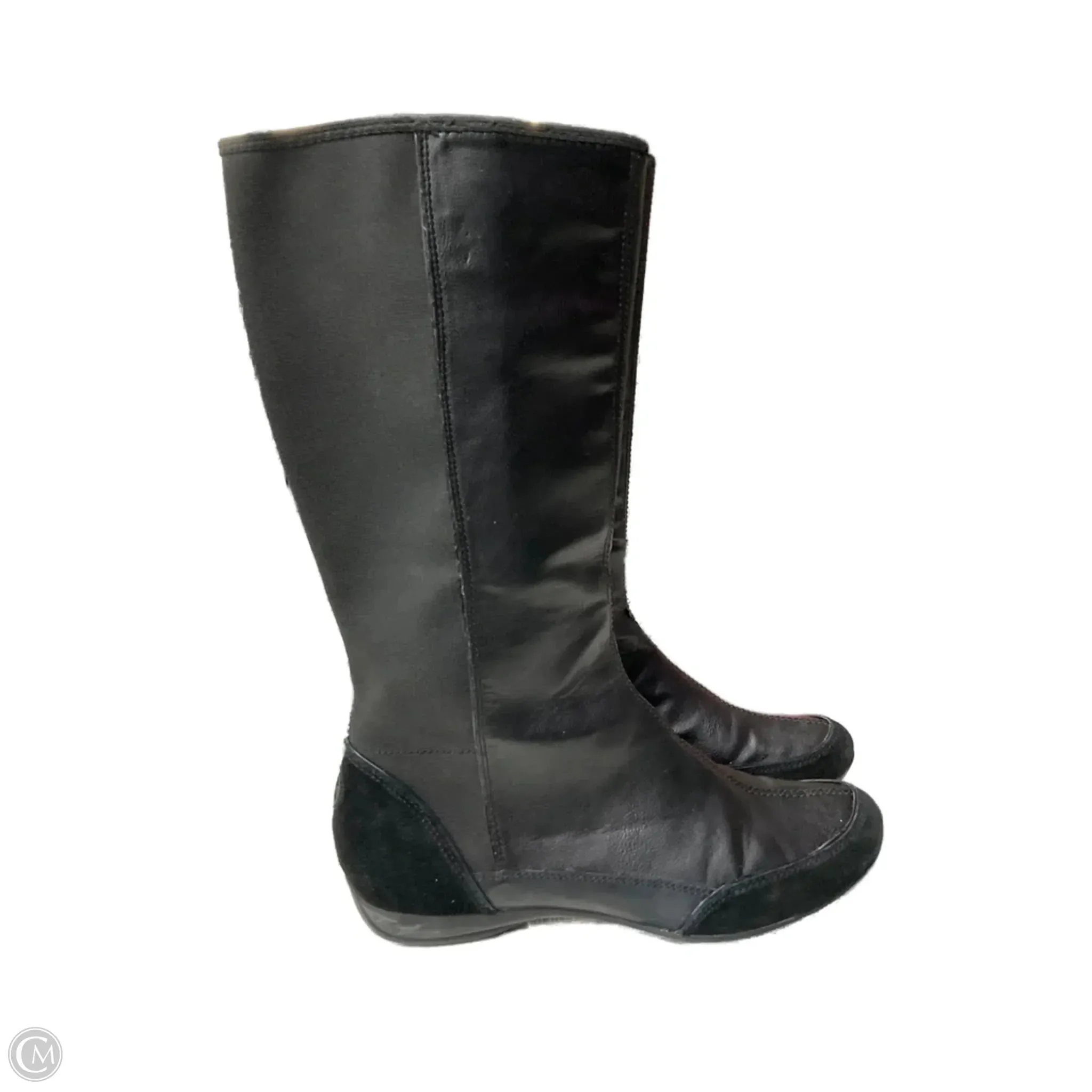 Chunky Heel Boots Mid-calf Flats By Giani Bernini In Black, Size: 9.5