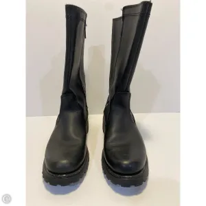 Textured Surface Boots Mid-calf Flats By Harley Davidson In Black, Size: 9.5