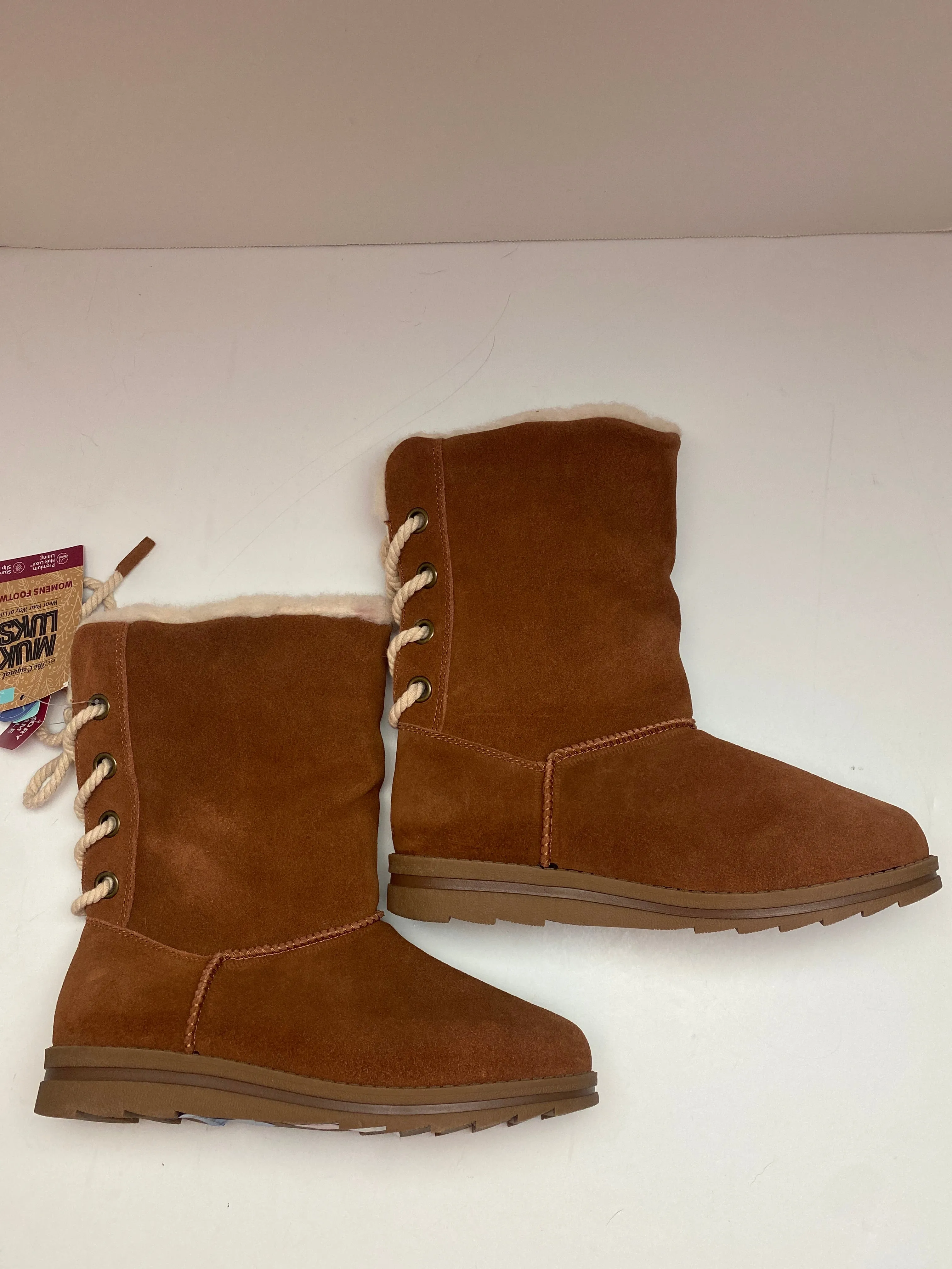 Clean Layers Boots Mid-calf Flats By Muk Luks In Brown, Size: 6
