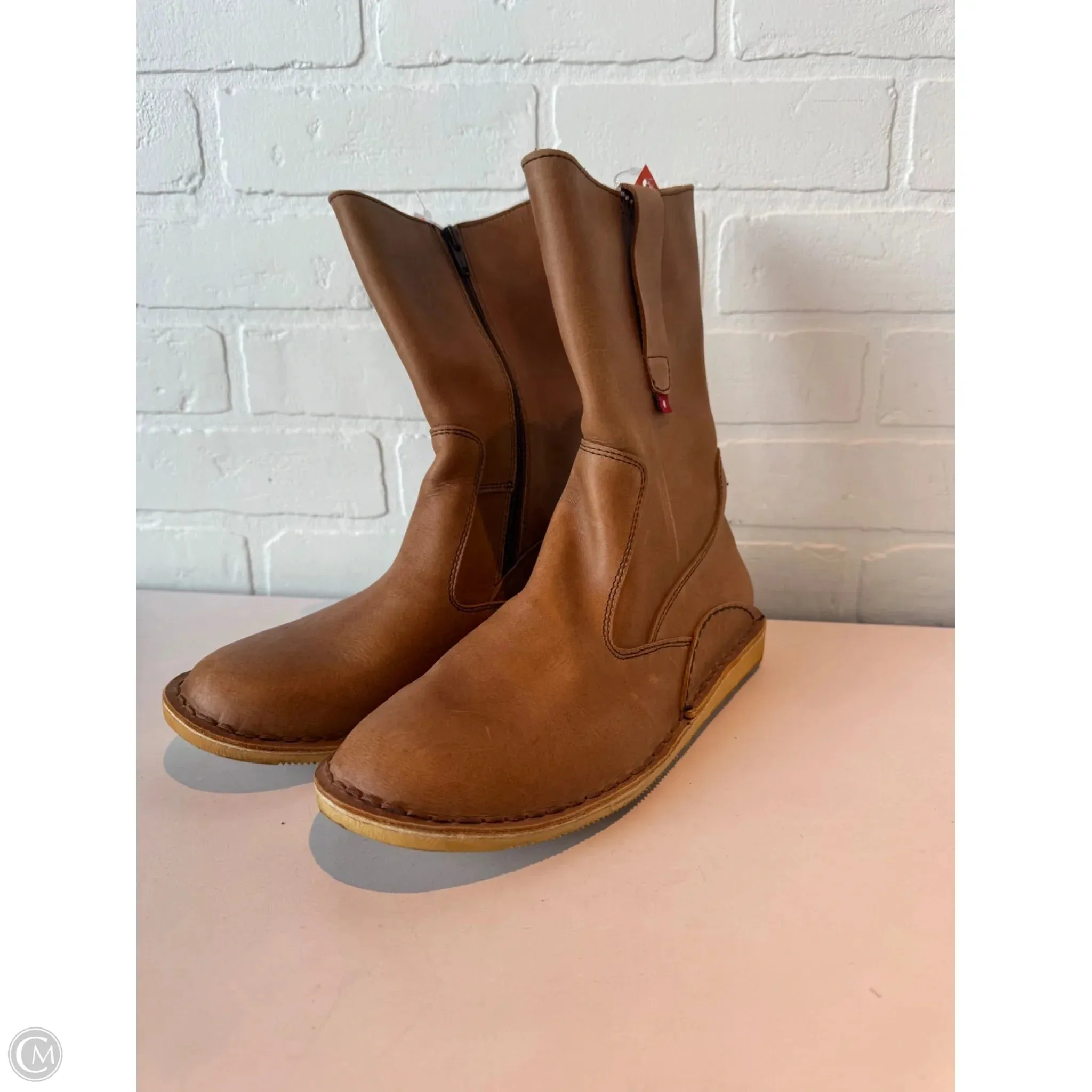 Simple Wear Boots Mid-calf Flats By oliberte In Brown, Size: 8.5