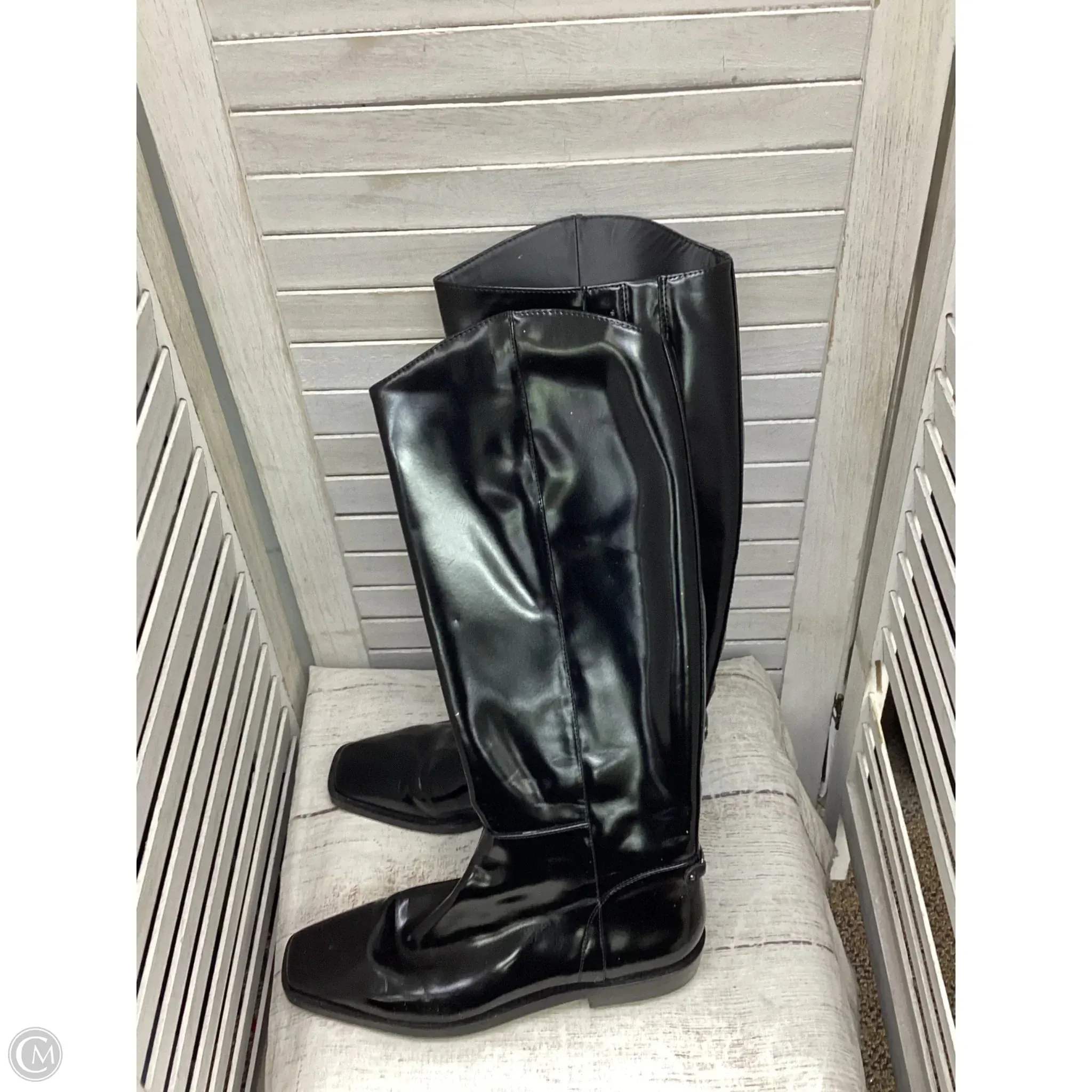 Classic Wardrobechic Minimal Look Boots Mid-calf Flats By Sam Edelman In Black, Size: 8.5