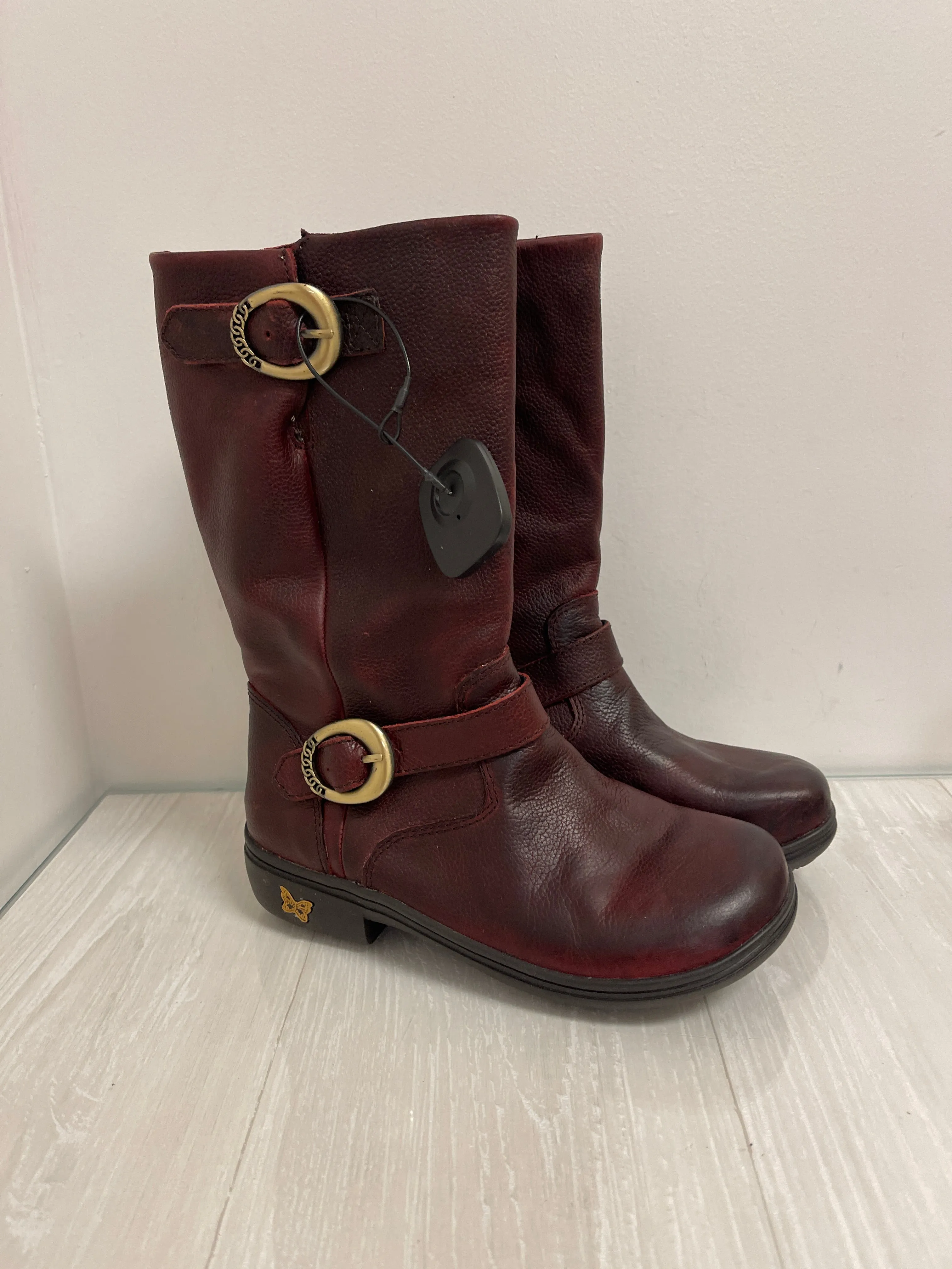 Boots Mid-calf Heels By Alegria In Red, Size: 6.5 Fall Layer Street Match