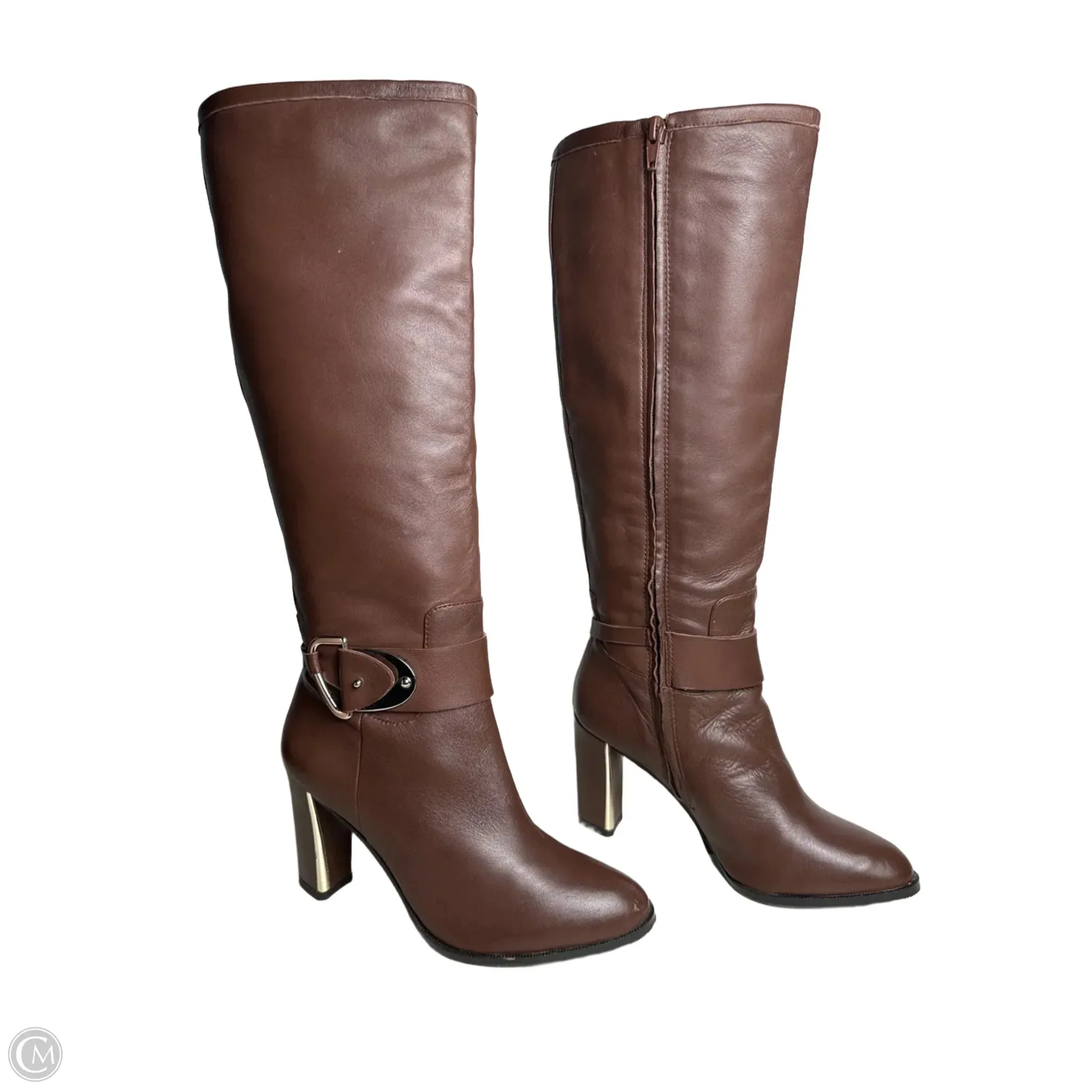 Boots Mid-calf Heels By Antonio Melani In Brown, Size: 6.5 Neutral palette