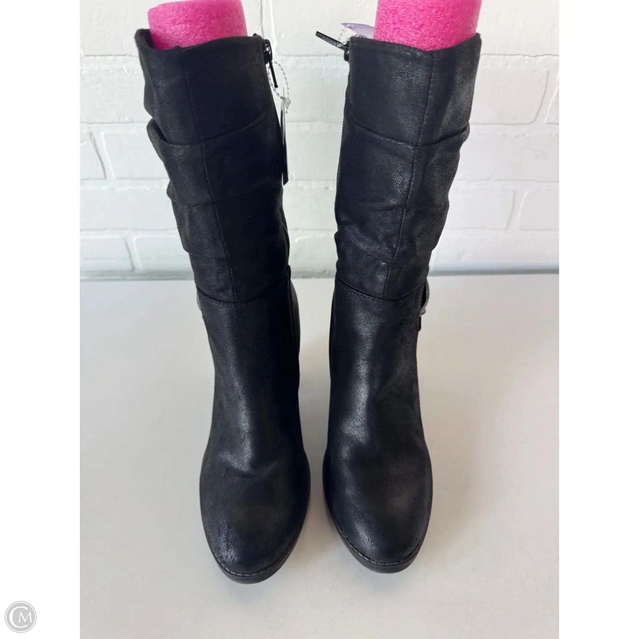 Boots Mid-calf Heels By Bare Traps In Black, Size: 6.5 Evening Fashion