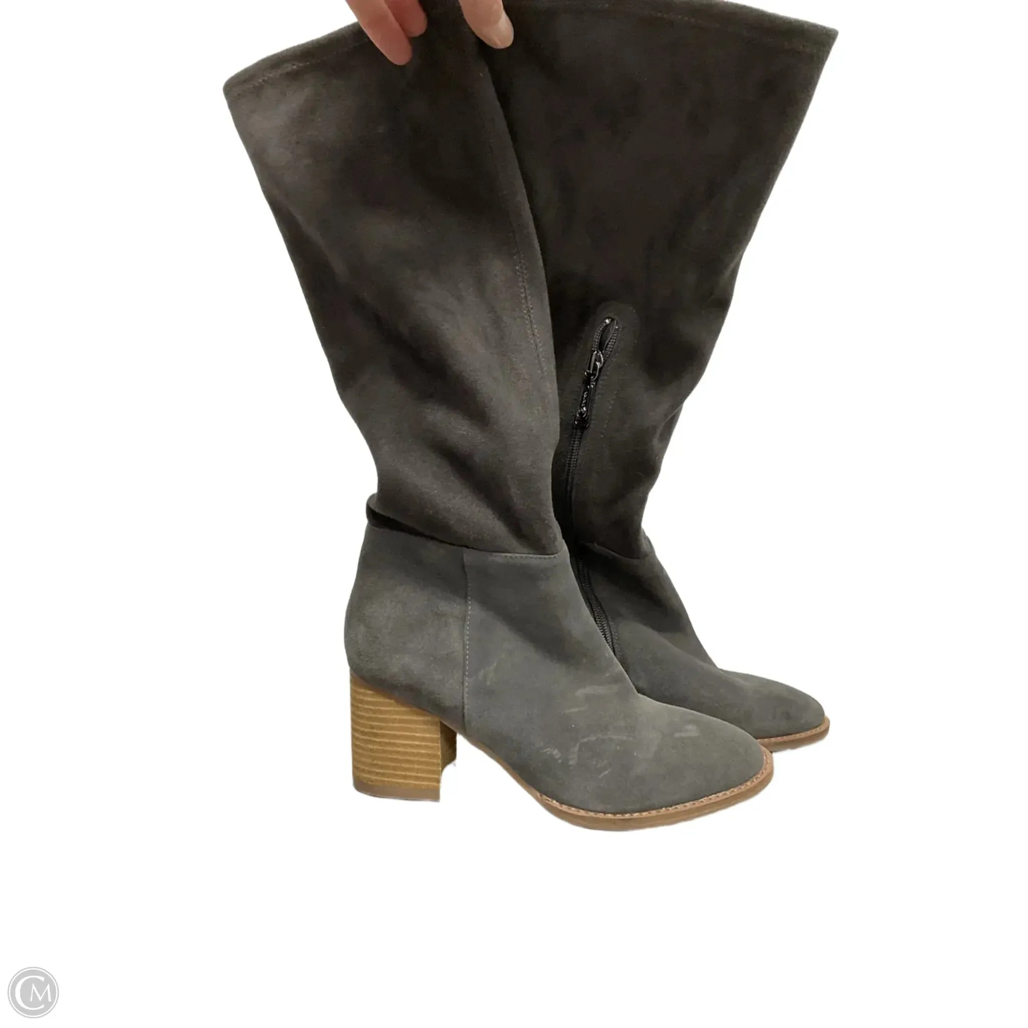Cold-Weather Must Everyday Step Boots Mid-calf Heels By Blondo In Grey, Size: 7.5