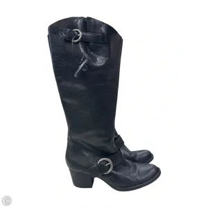 Boots Mid-calf Heels By Born In Black, Size: 9.5 Holiday Wardrobechic
