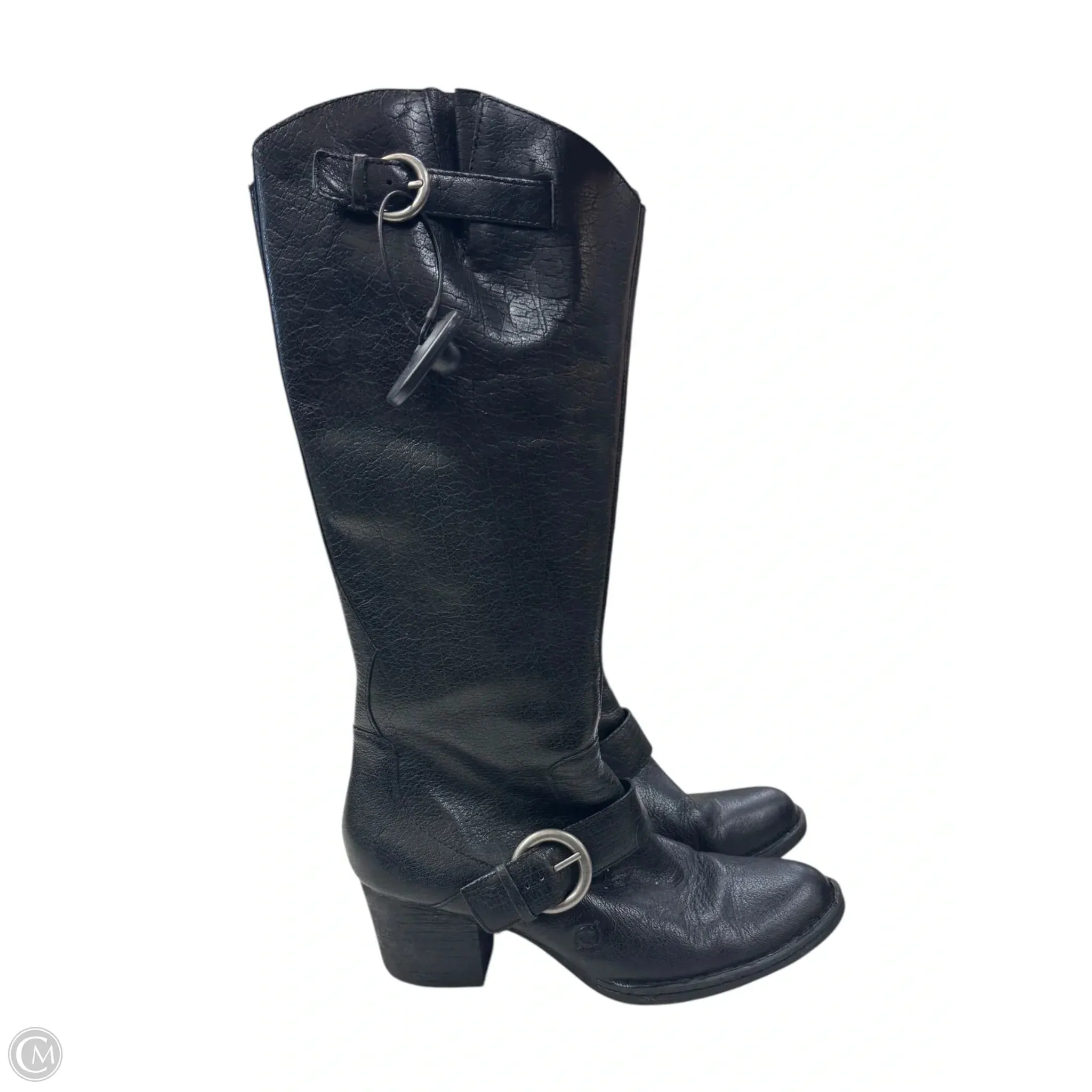 Boots Mid-calf Heels By Born In Black, Size: 9.5 Holiday Wardrobechic