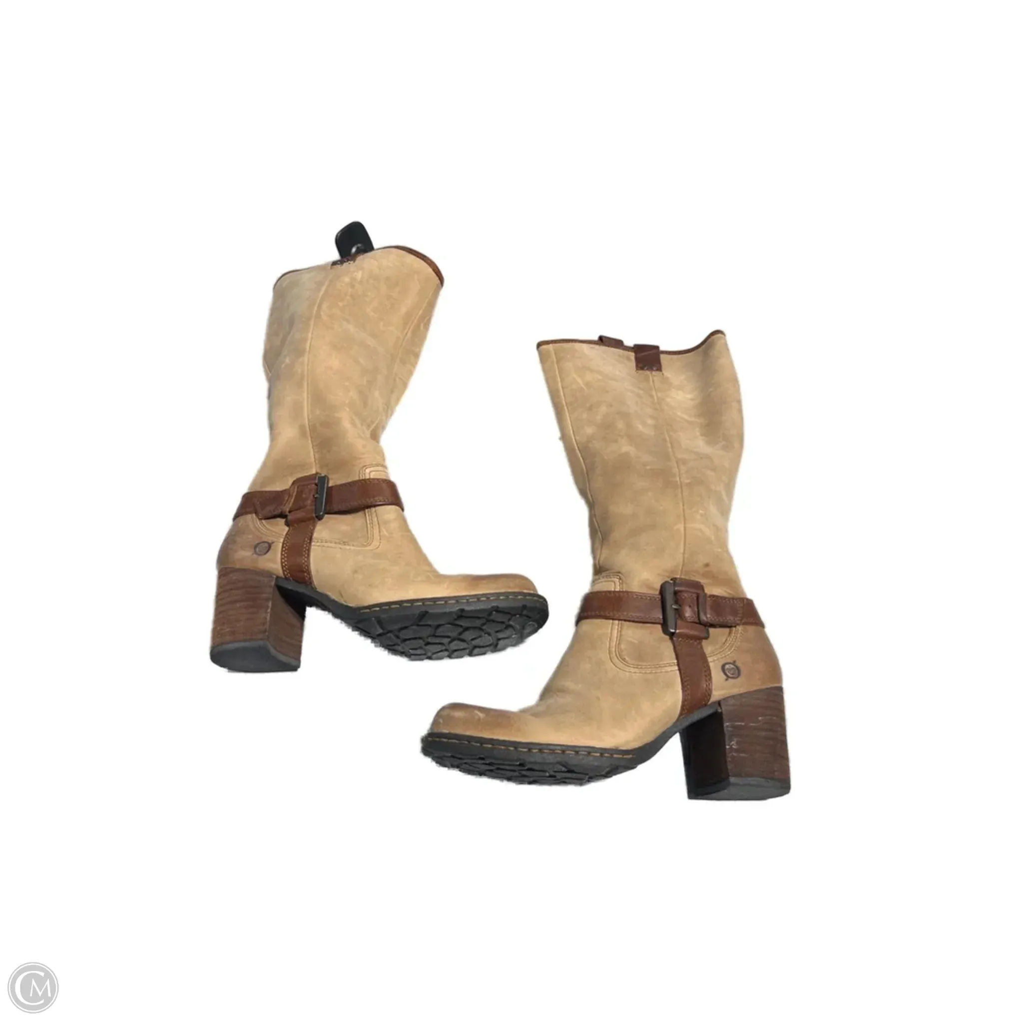 Winter Ready City Layers Boots Mid-calf Heels By Born In Brown, Size: 6
