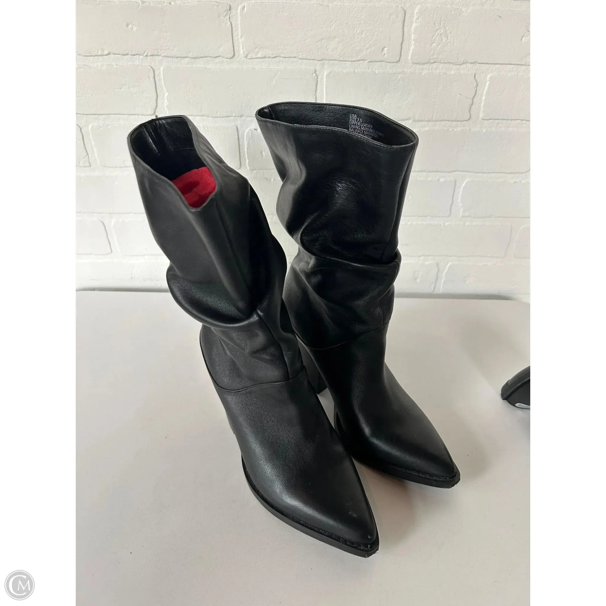 Boots Mid-calf Heels By Clothes Mentor In Black & Blue, Size: 7.5 Practical Pair