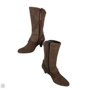Boots Mid-calf Heels By Clothes Mentor In Brown, Size: 8.5 Chic Boot Style