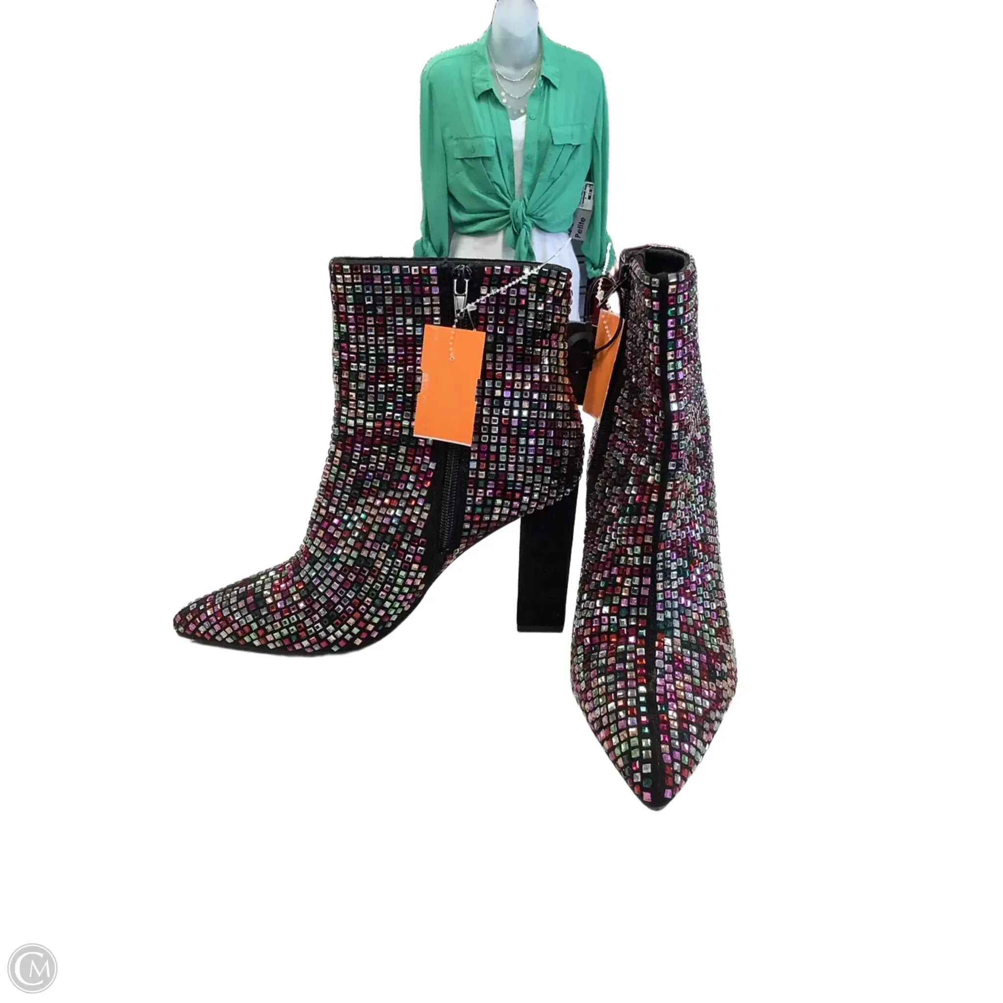 Functional Fit Boots Mid-calf Heels By Clothes Mentor In Multi-colored, Size: 6.5