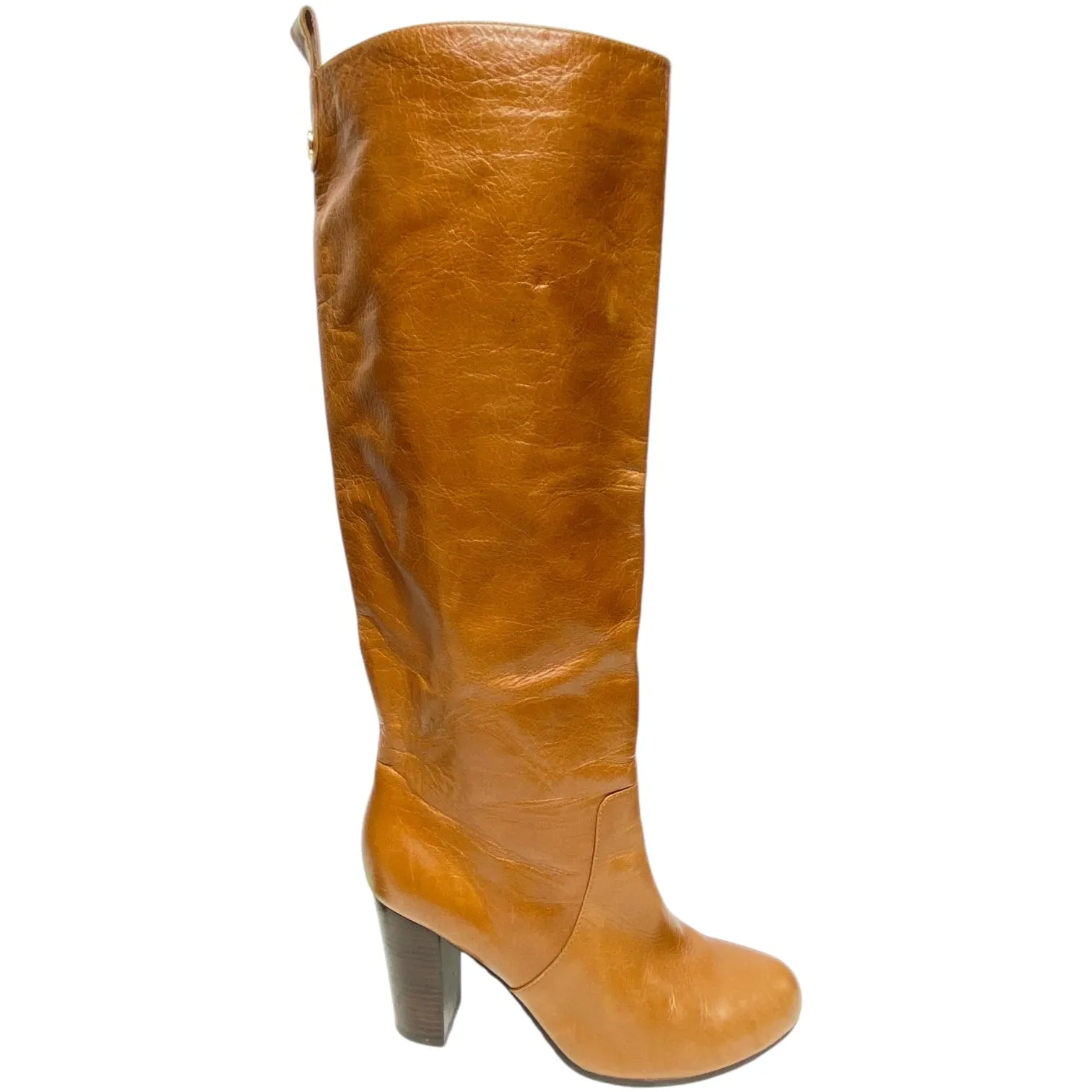Cold Chic Street Touch Boots Mid-calf Heels By Elaine Turner In Brown, Size: 8.5