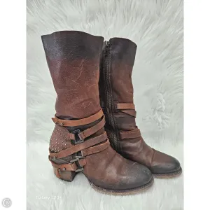 Party Wardrobe Boots Mid-calf Heels By Freebird In Brown, Size: 7