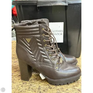 Boots Mid-calf Heels By Guess In Brown, Size: 11 Soft Step Timeless Fashion