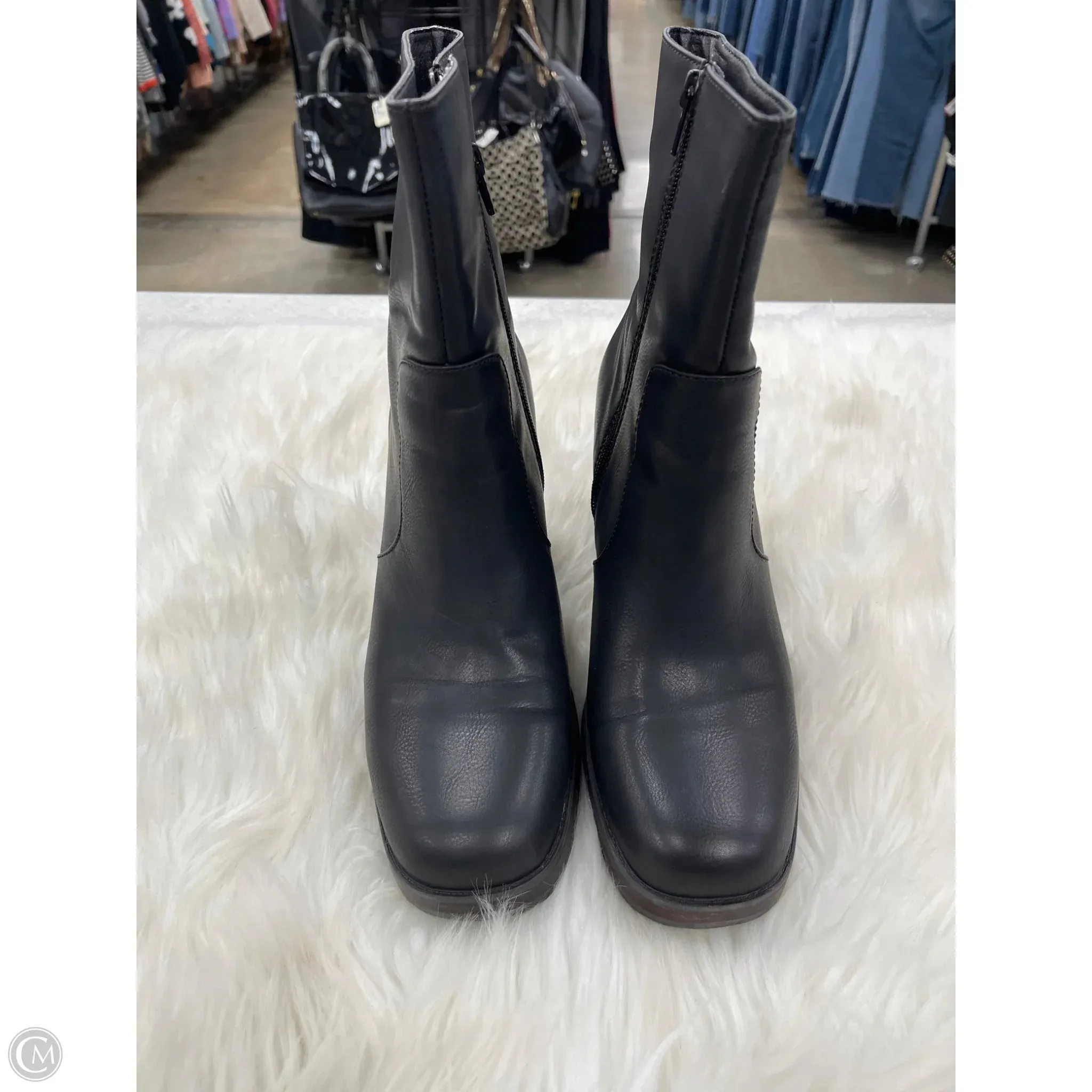 Commuter Choice Padded collar Boots Mid-calf Heels By Korks In Black, Size: 11