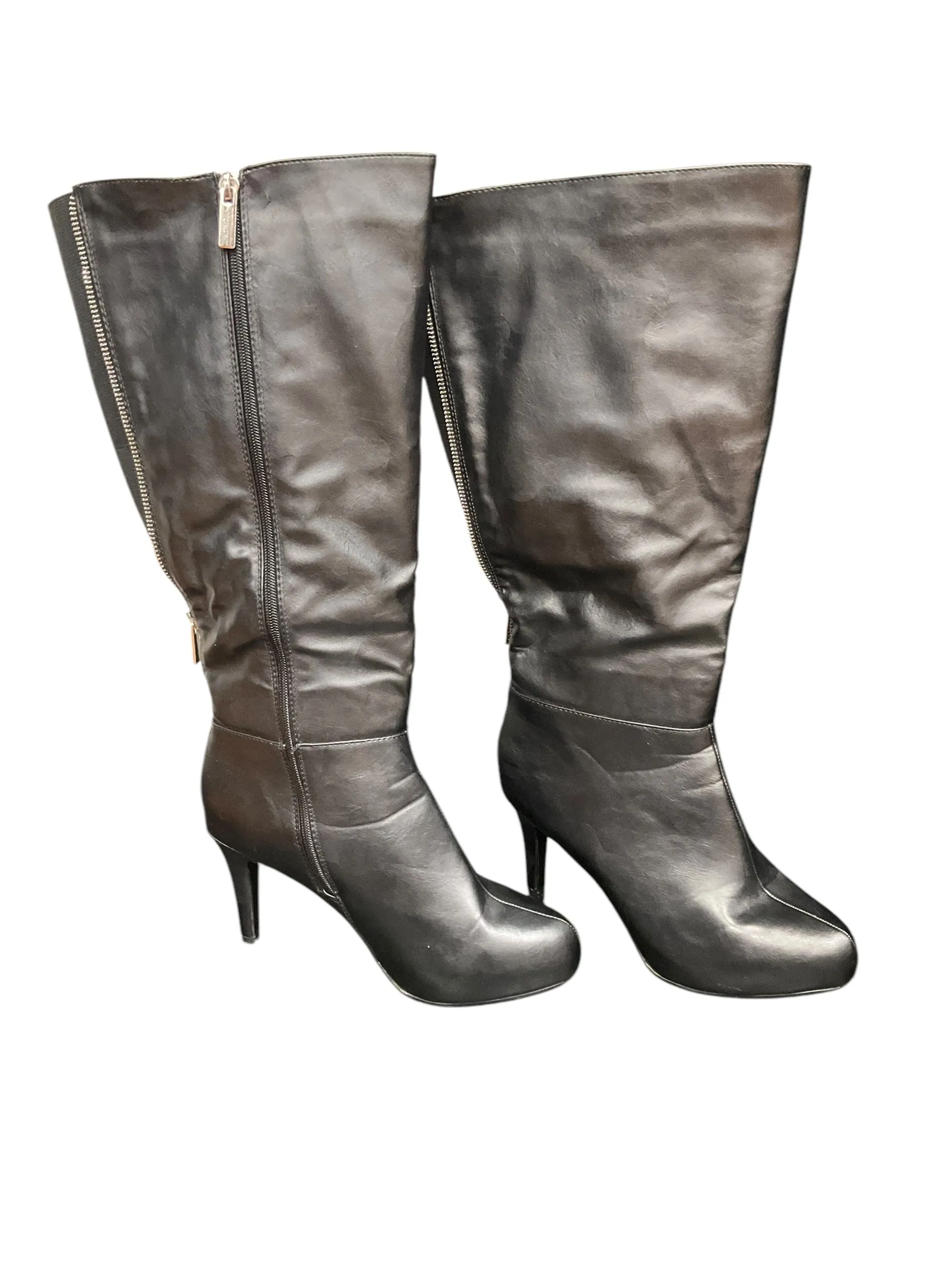 Weekend Wardrobe Chic Appeal Boots Mid-calf Heels By Lane Bryant In Black, Size: 8.5