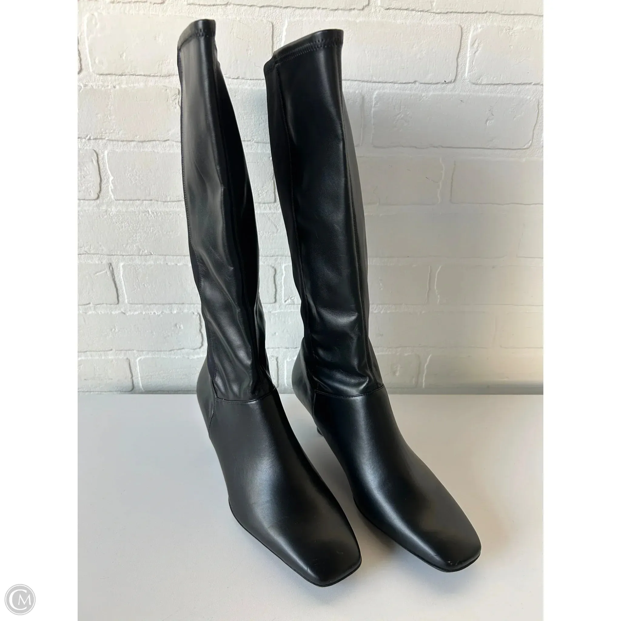 Minimal Edge Boots Mid-calf Heels By Naturalizer In Black, Size: 9