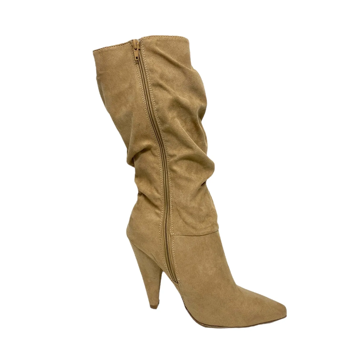 Comfy All-Purpose Boots Mid-calf Heels By New York And Co In Tan, Size: 9