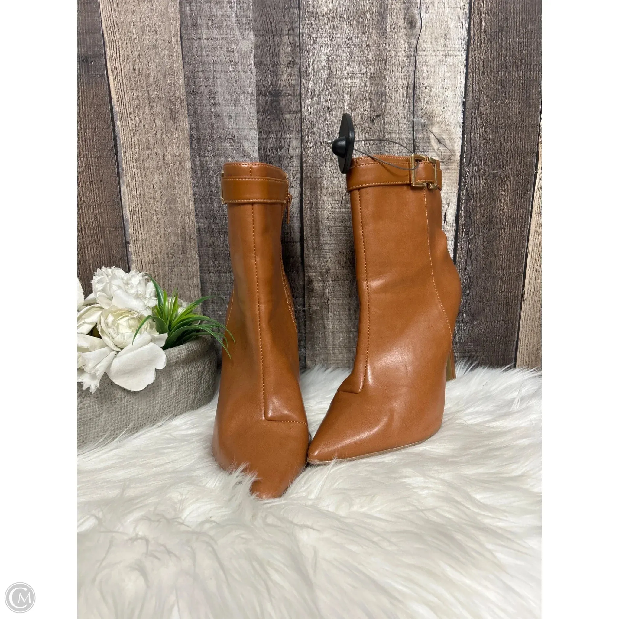 Outdoor Chicfit Simple Match Boots Mid-calf Heels By New York And Co In Tan, Size: 9.5