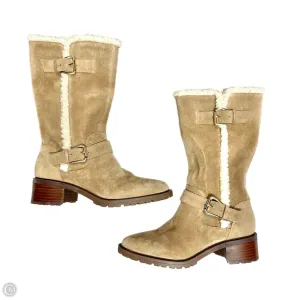 Boots Mid-calf Heels By Nordstrom In Brown & Cream, Size: 5 Street Touch