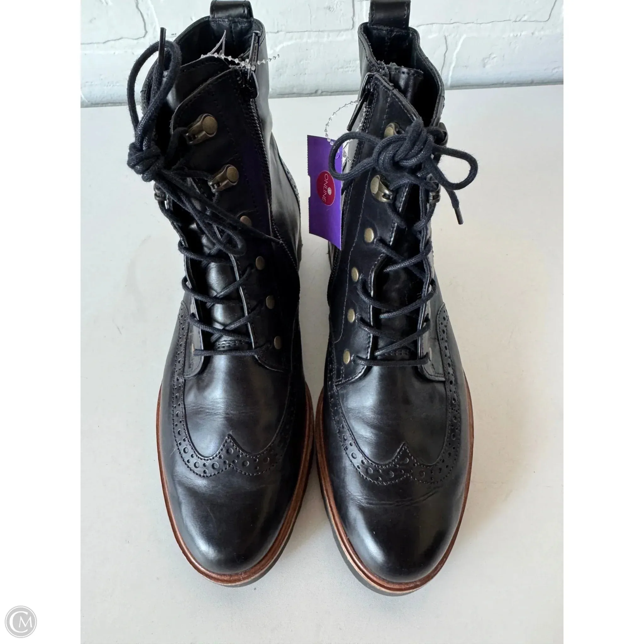 relaxed shape Boots Mid-calf Heels By Paul Green In Black, Size: 7.5