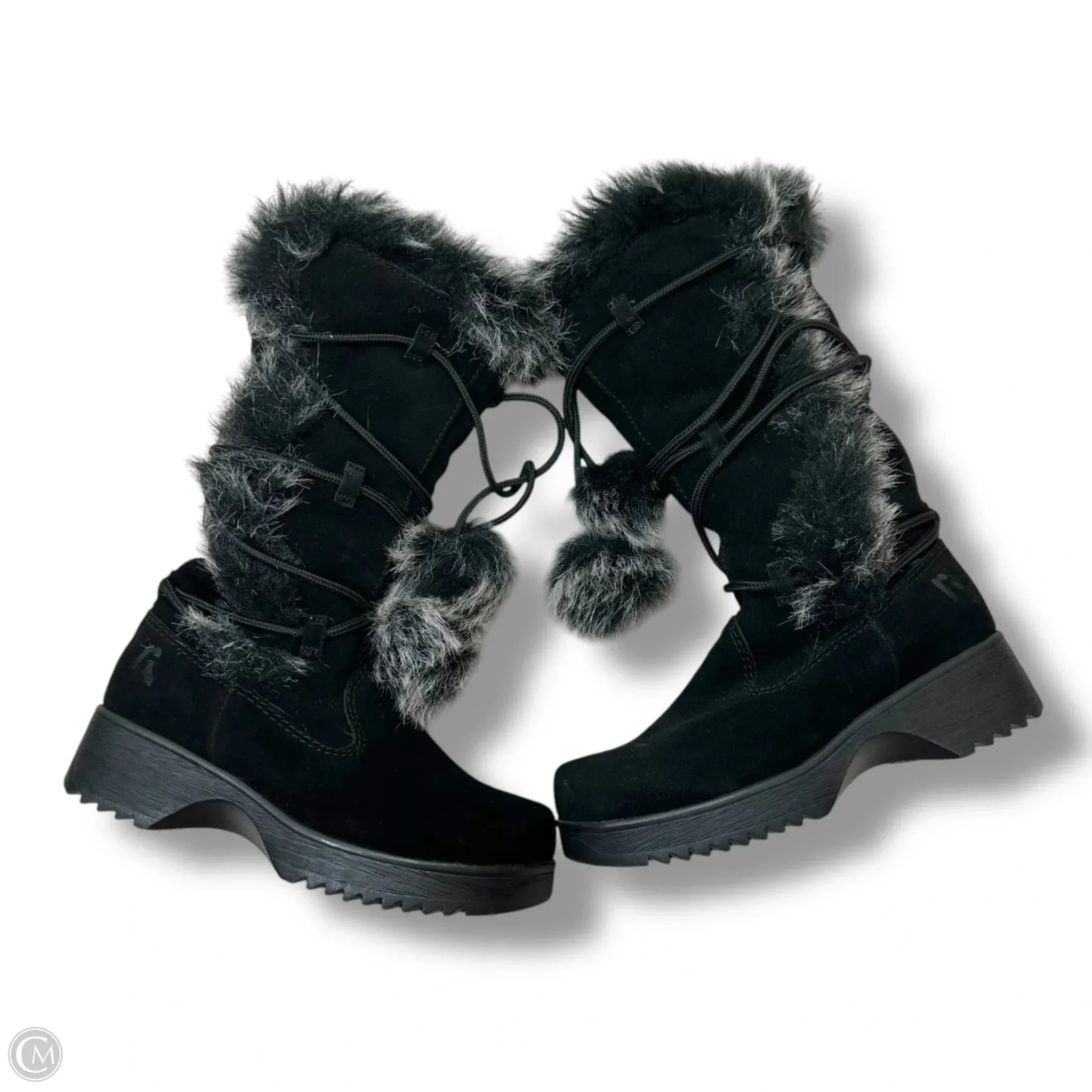 Boots Mid-calf Heels By Report In Black, Size: 6 Comfy All-Purpose
