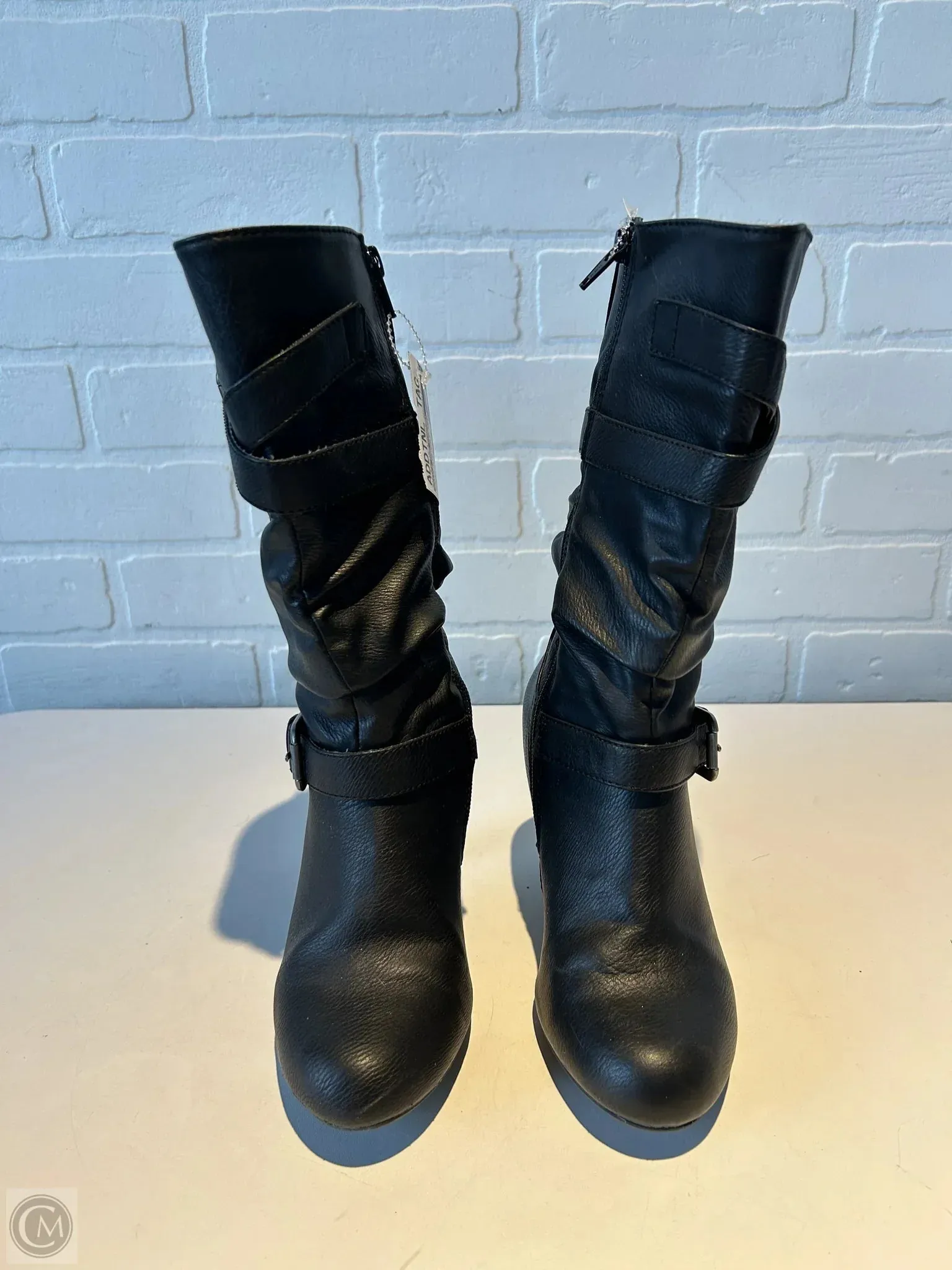 Boots Mid-calf Heels By Style And Company In Black, Size: 6 Casual Wear