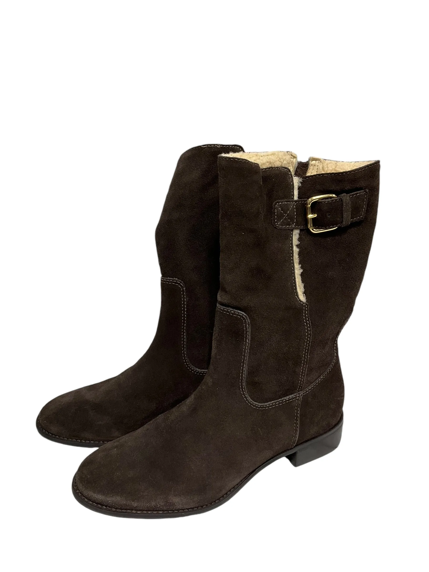 Boots Mid-calf Heels By Talbots In Brown, Size: 8.5 Fall Layer Smooth Feel