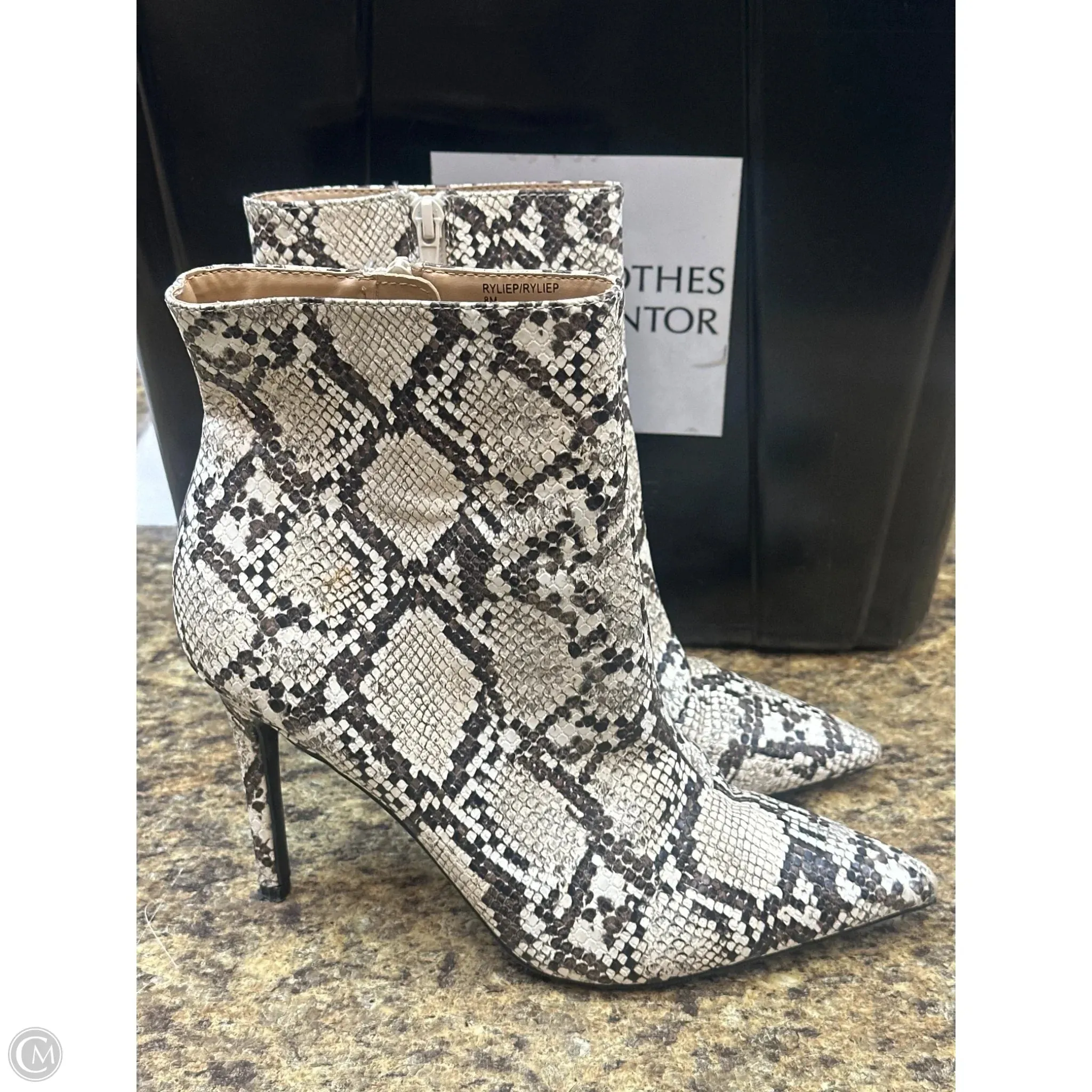 Boots Mid-calf Heels By Thalia Sodi In Snakeskin Print, Size: 8 Street Touch Rain Wardrobe