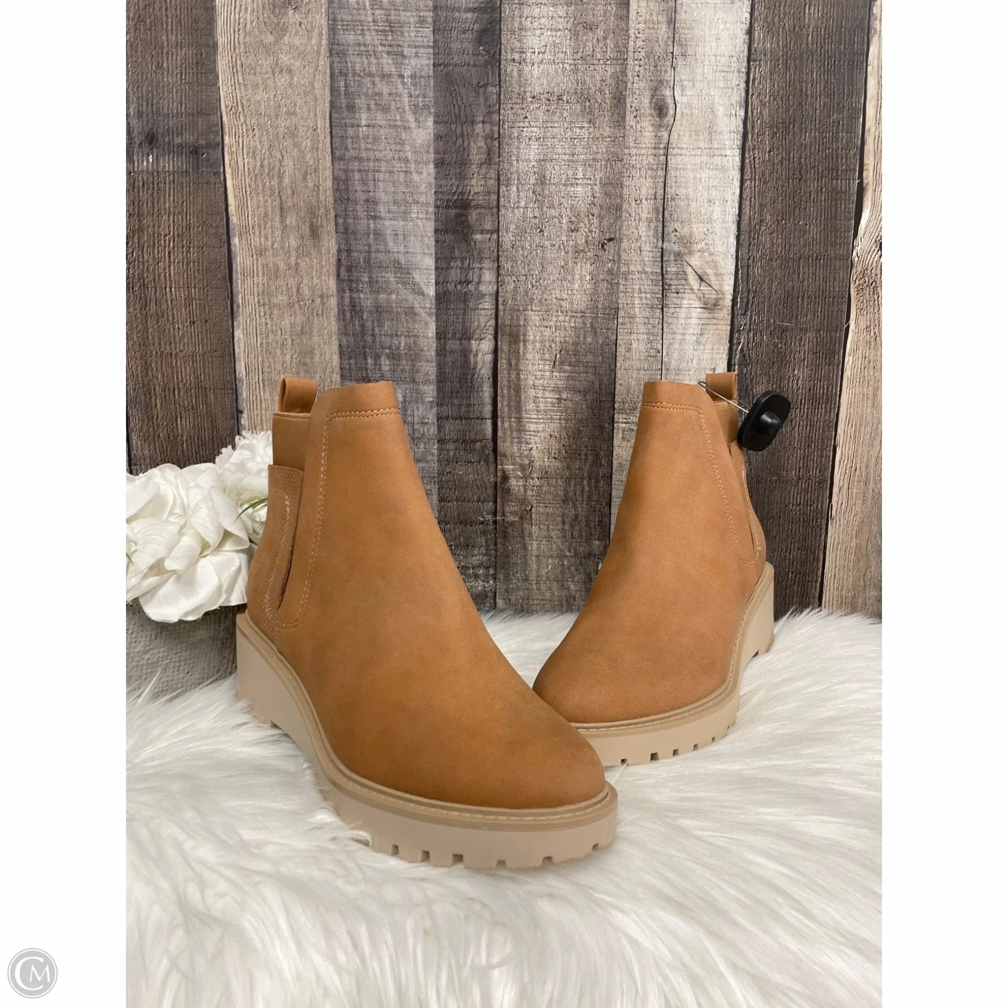 Waterproof Windy Weather Comfort Ankle Support Boots Ankle Flats By Ana In Tan, Size: 7.5