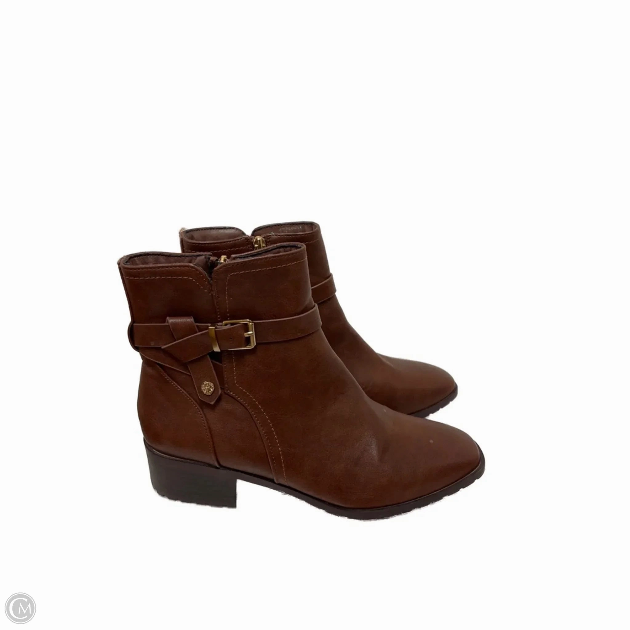 Camping Trip Thermal Core Nature Lover Boots Ankle Flats By Anne Klein In Brown, Size: 9.5