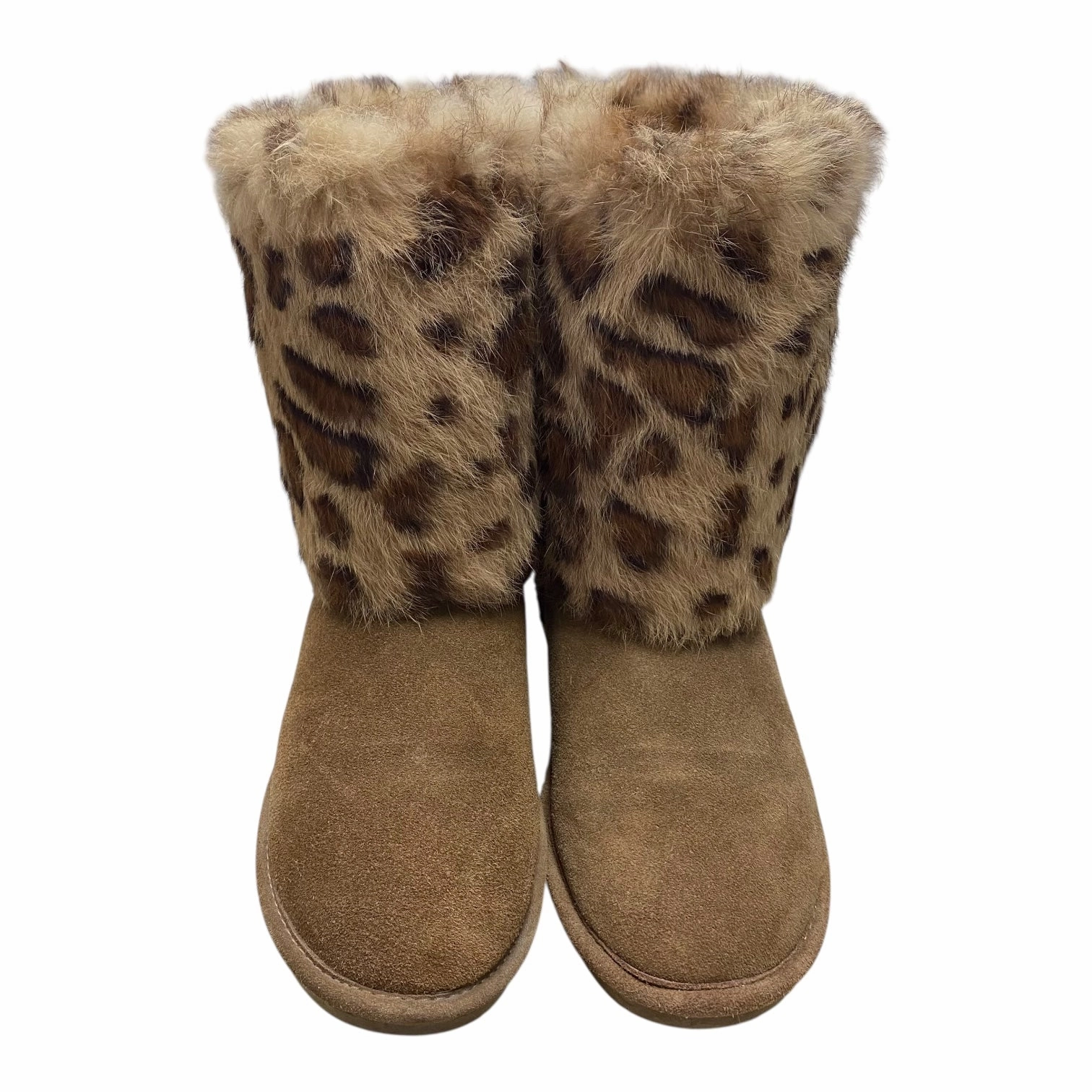 Power Step Boots Ankle Flats By Bearpaw In Animal Print, Size:7