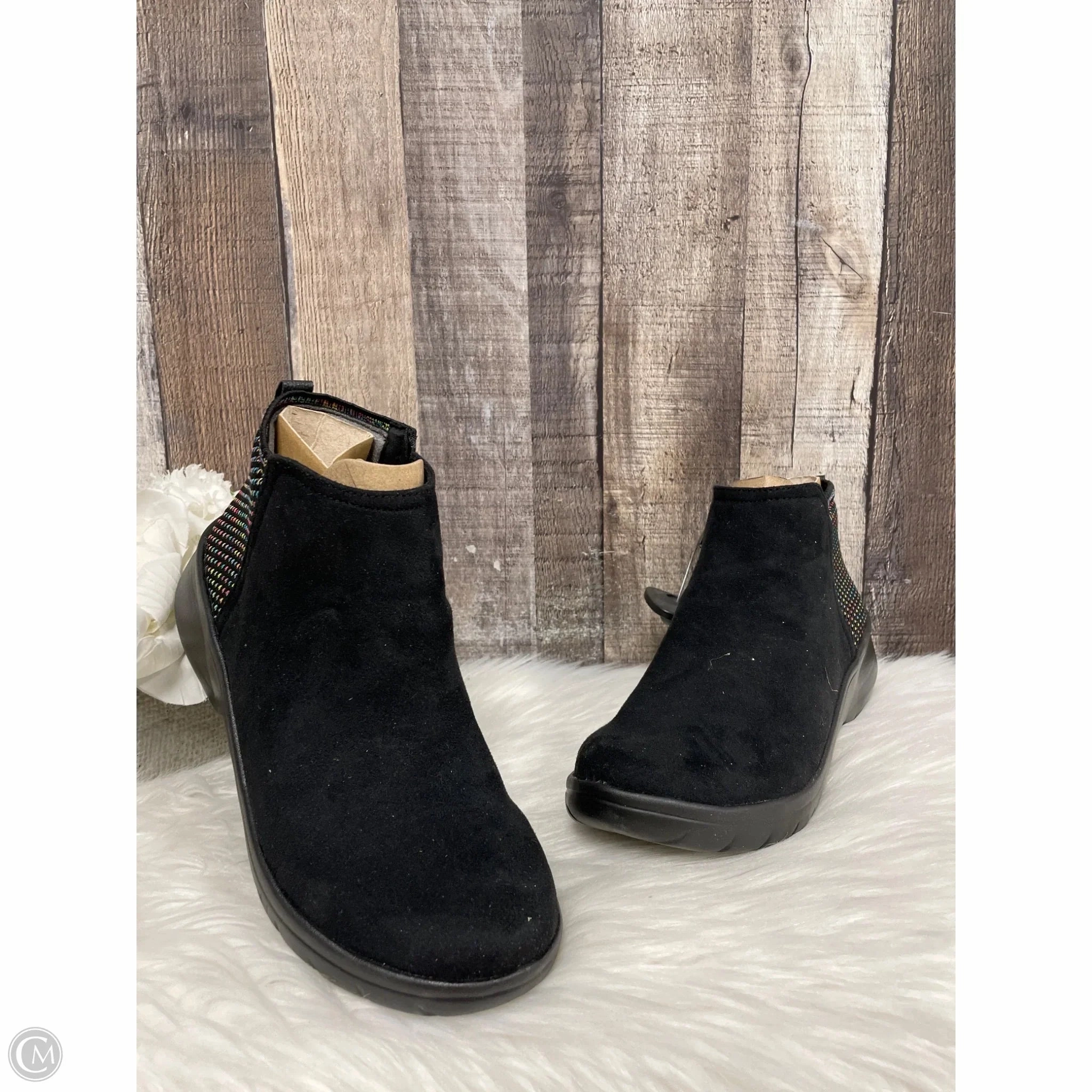 Pressure Relief Zones All Weather Windy Weather Boots Ankle Flats By Bzees In Multi-colored, Size: 8